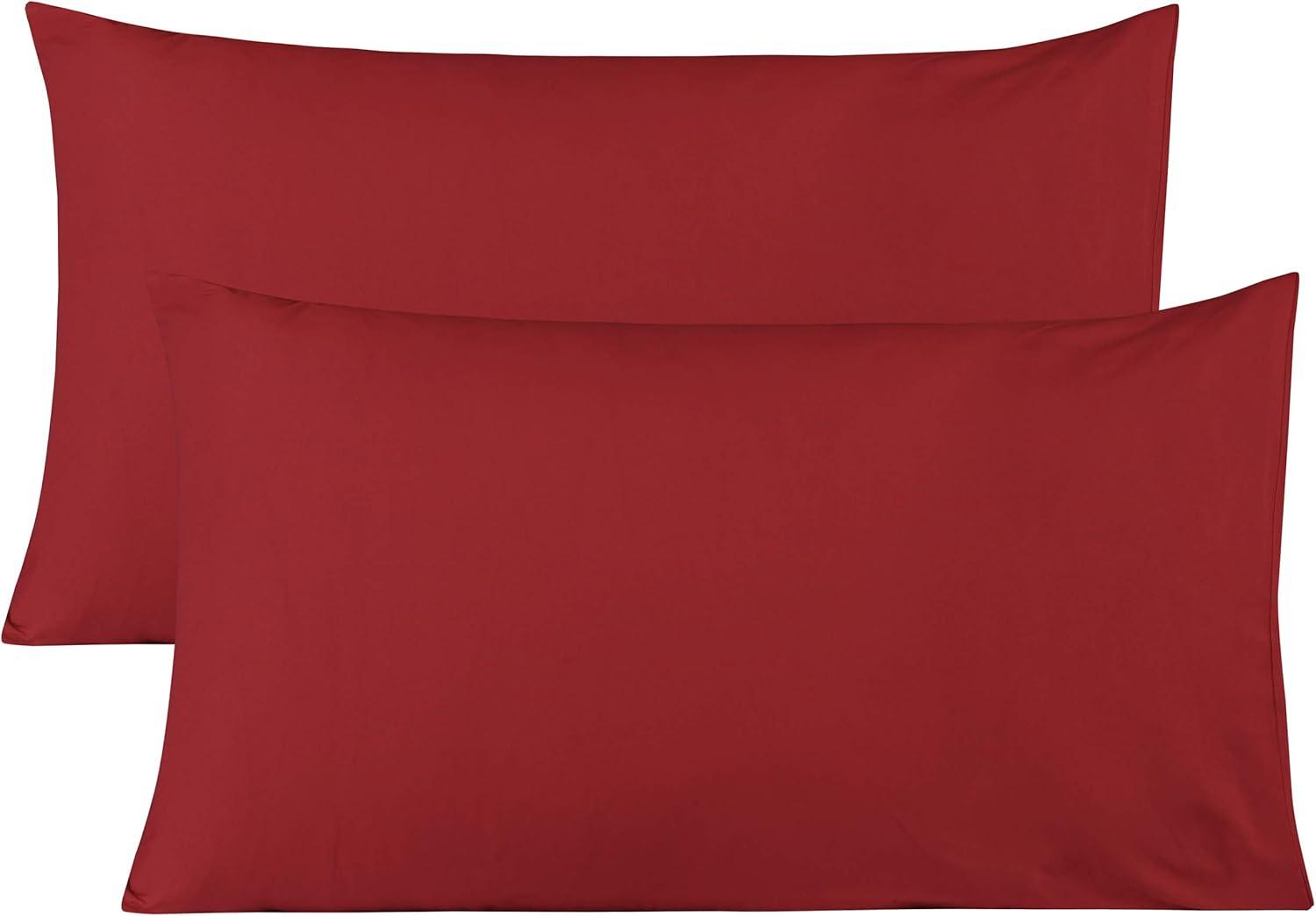 Microfiber Queen - Envelope - 20 x 30 Red Pillowcase Set by Bare Home