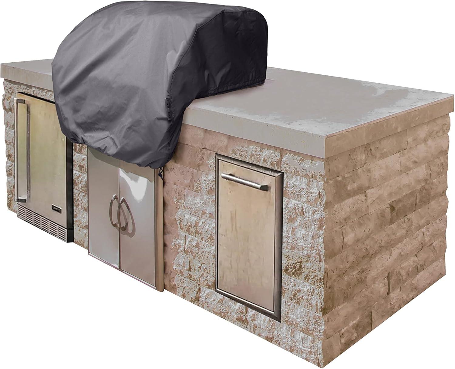 Covermates Built–In Grill Cover – Water Resistant, Cinching Drawcord, Grill and Heating, 30W x 26D x 14H, Charcoal