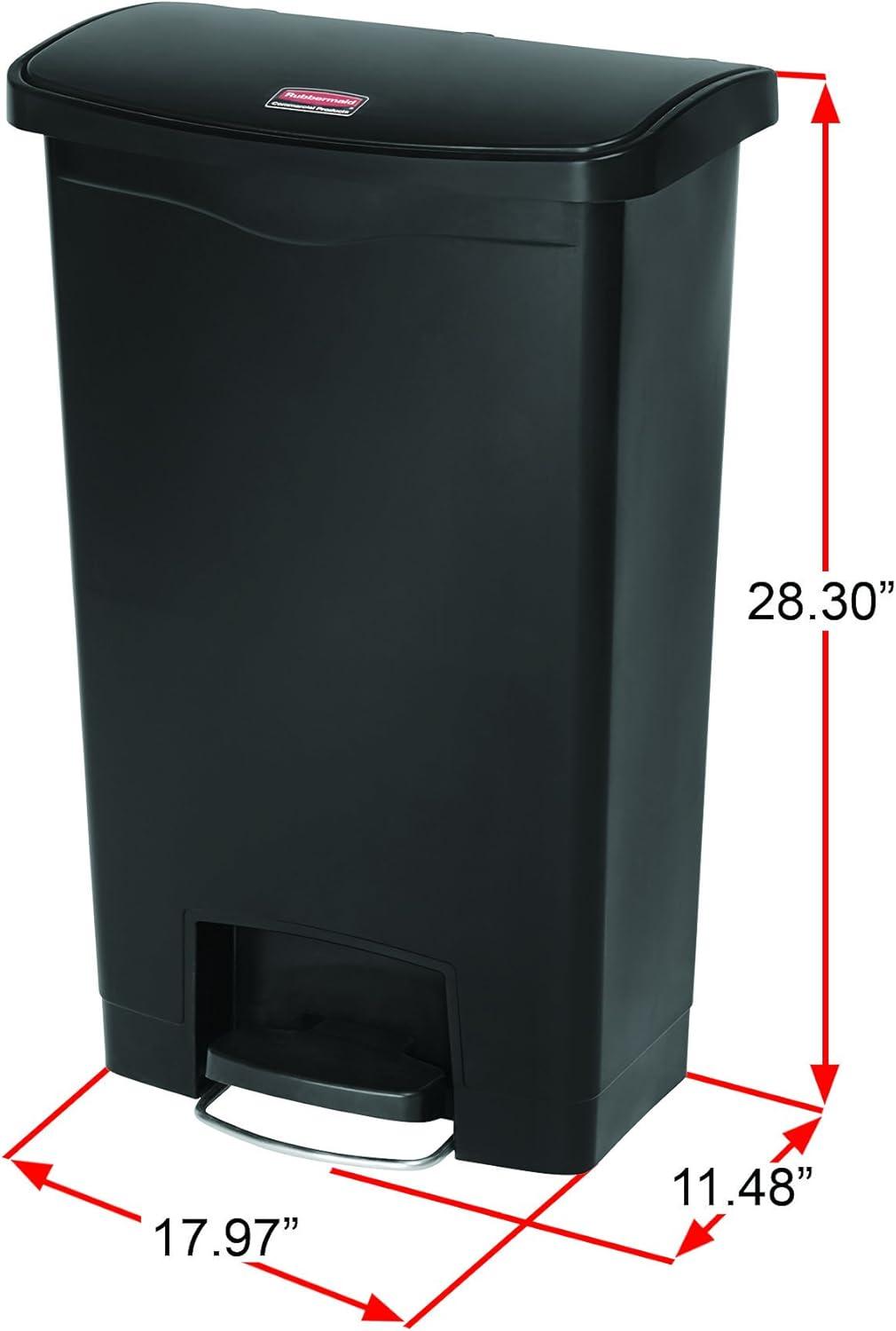 Rubbermaid Commercial Products Slim Jim Plastic Step On Trash Can - 13 Gallons