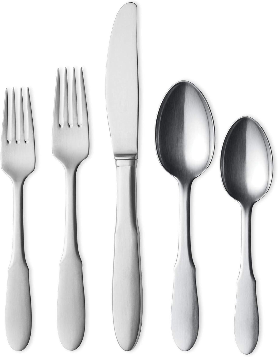 Mitra Matte Stainless Steel 5-Piece Flatware Set