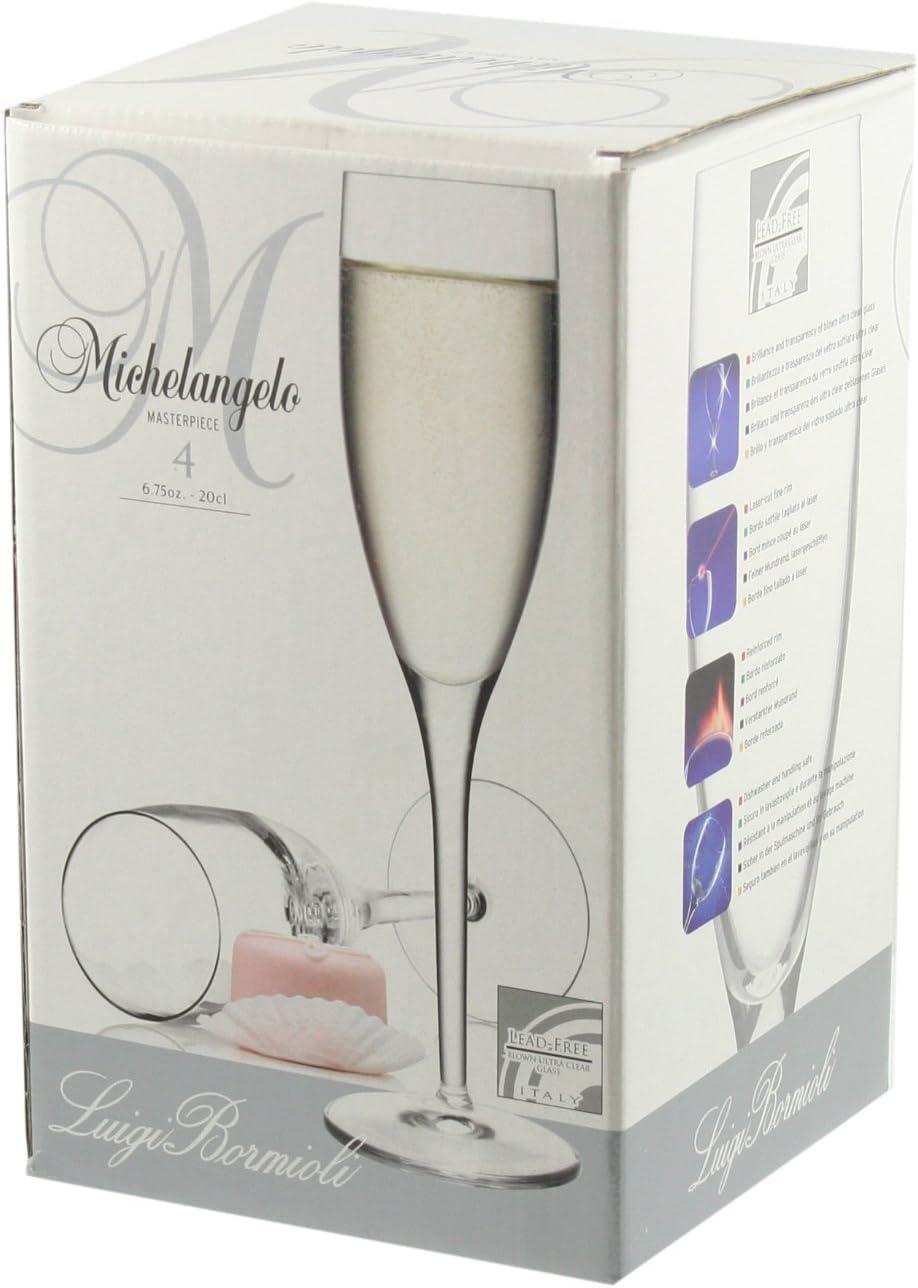 Michelangelo 7 oz. Glass Flute (Set of 4)