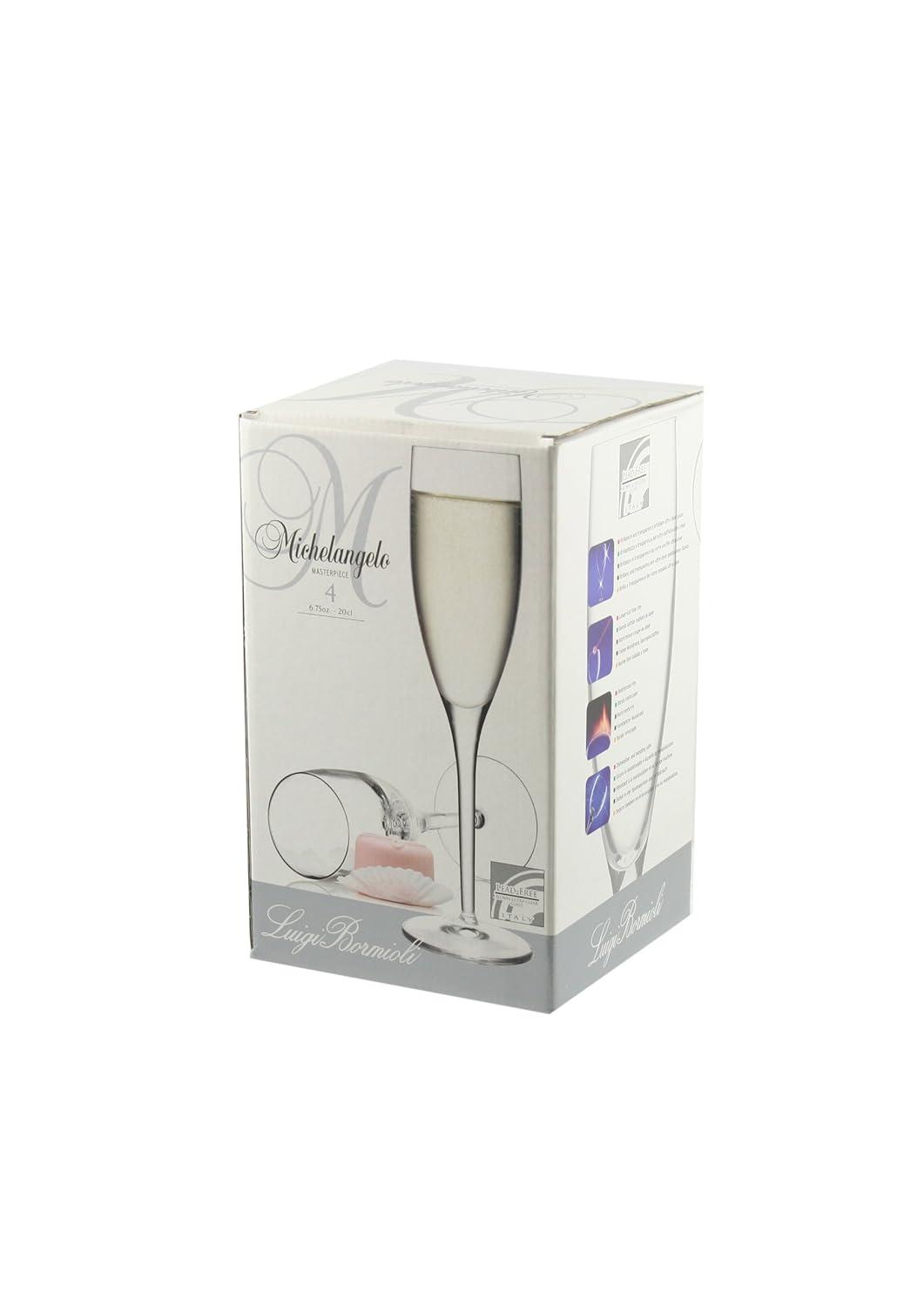 Luigi Bormioli Michelangelo 7 oz. Glass Flute (Set of 4)