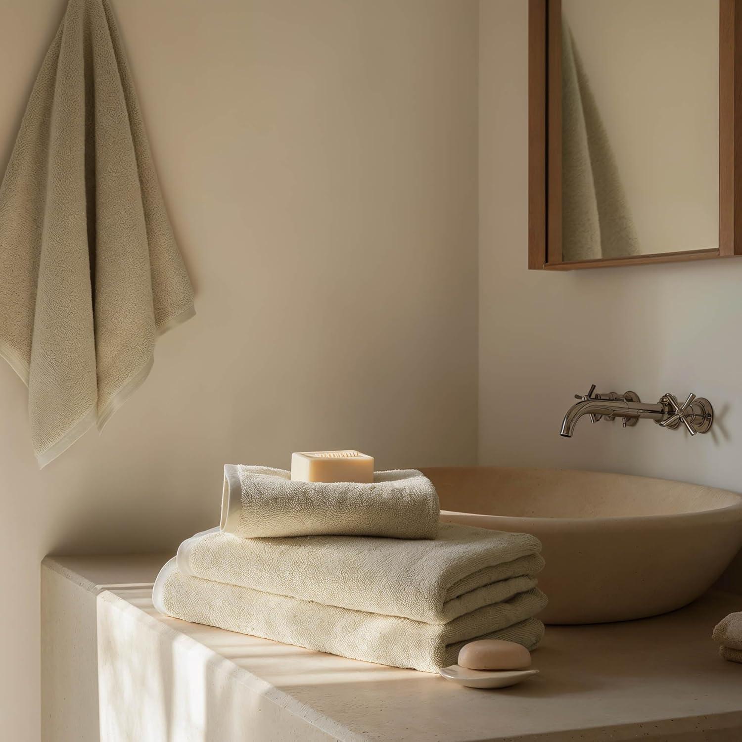 Italic Ultraplush Australian Cotton Hand Towels - Set of 2 Luxury Hand Towels, Ultra Soft and Highly Absorbent 800GSM,100% Cotton Towels for Bathroom,Shower, Hotel, and Spa (Sand)