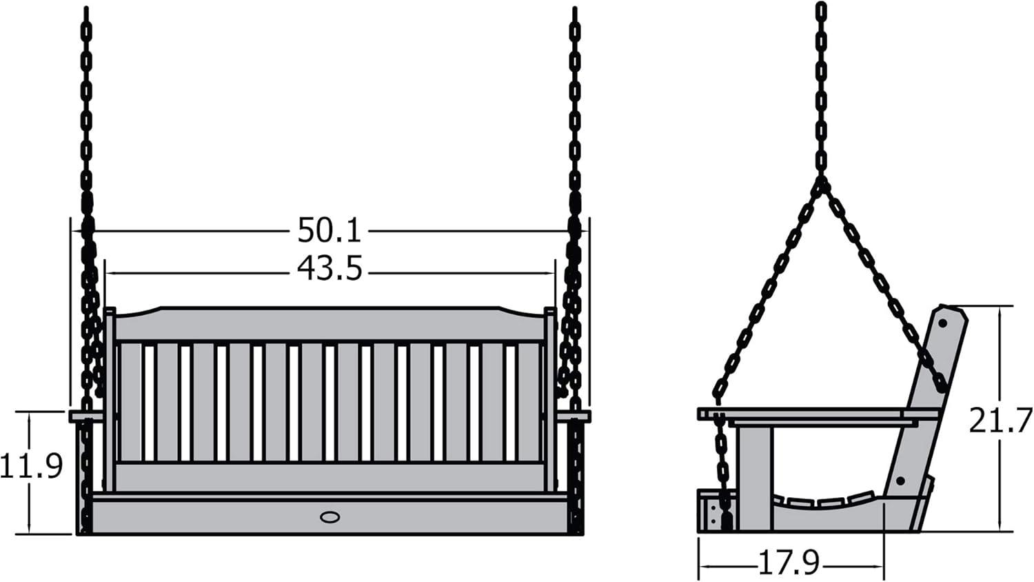 Lehigh 4' Porch Swing - White - highwood: Outdoor Furniture, 500lb Capacity, Fade-Resistant