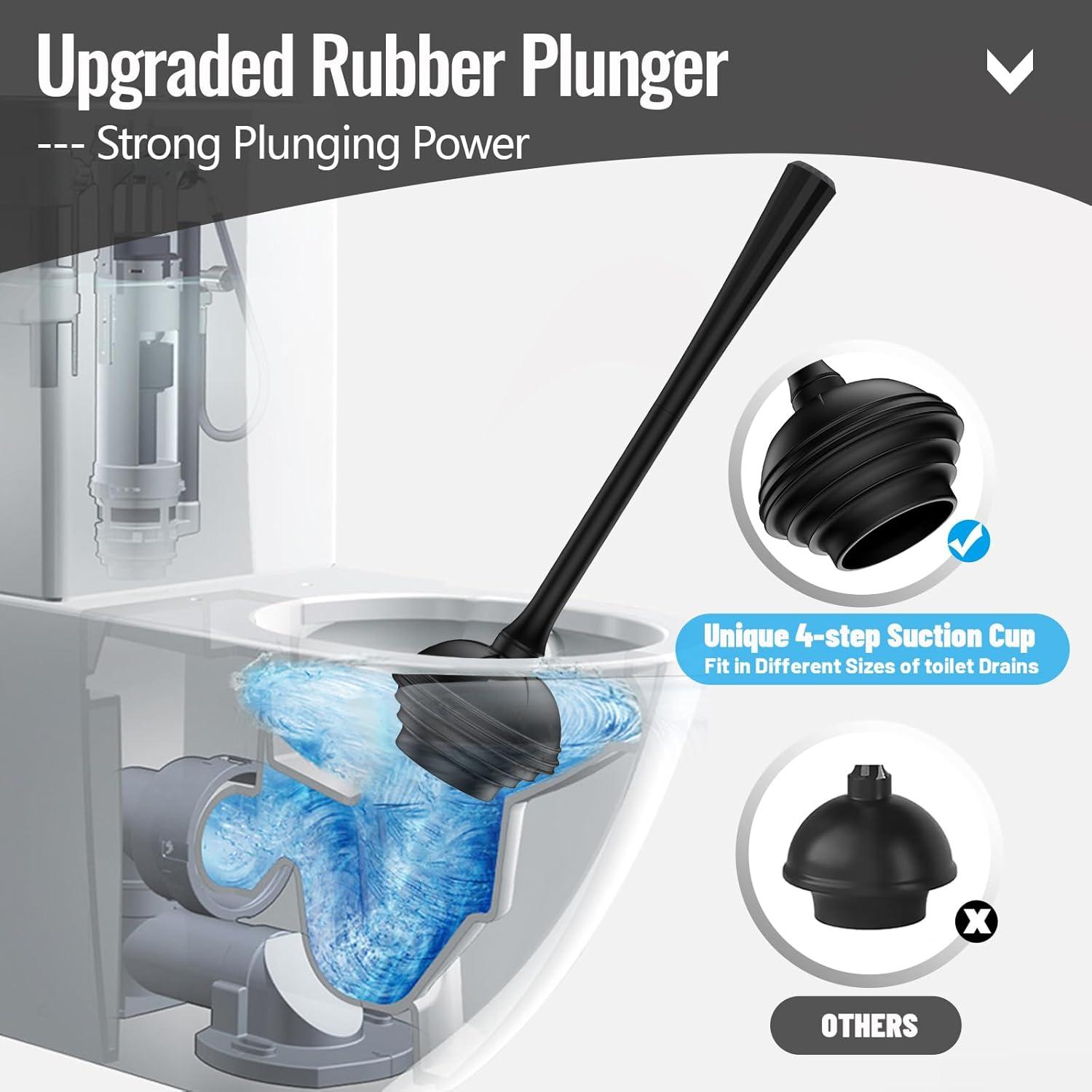 Tyuong Toilet Brush And Plunger Set 2 In 1 Plunger And Brush Set Toilet Brush Toilet Plunger And Brush Set Black Toilet Brush And Plunger Set Bathroom Plunger Household