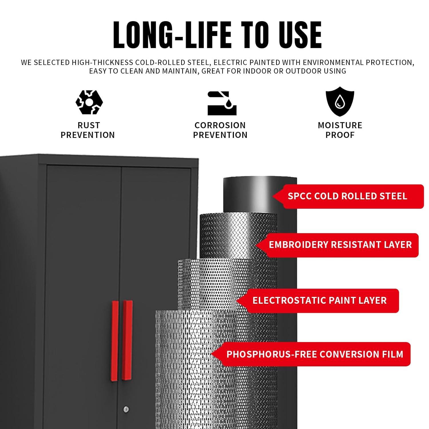 WFX Utility™ WFX Utility™ 6pcs Garage Cabinets And Storage System Set With Pegboard & Rubber Wood Worktop