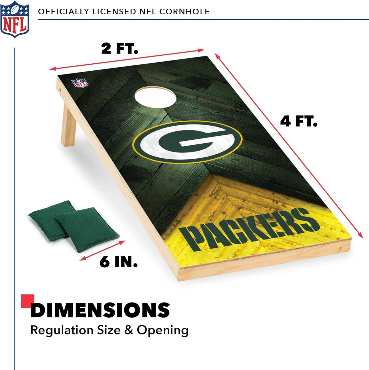 NFL Green Bay Packers 2'x4' Wood Cornhole Set