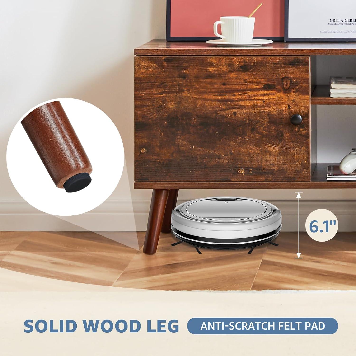 edx Modern TV Stand for 55-60 inch TV, Mid Century Entertainment Centre, Media Console Table with Storage for Living Room, Office, Black