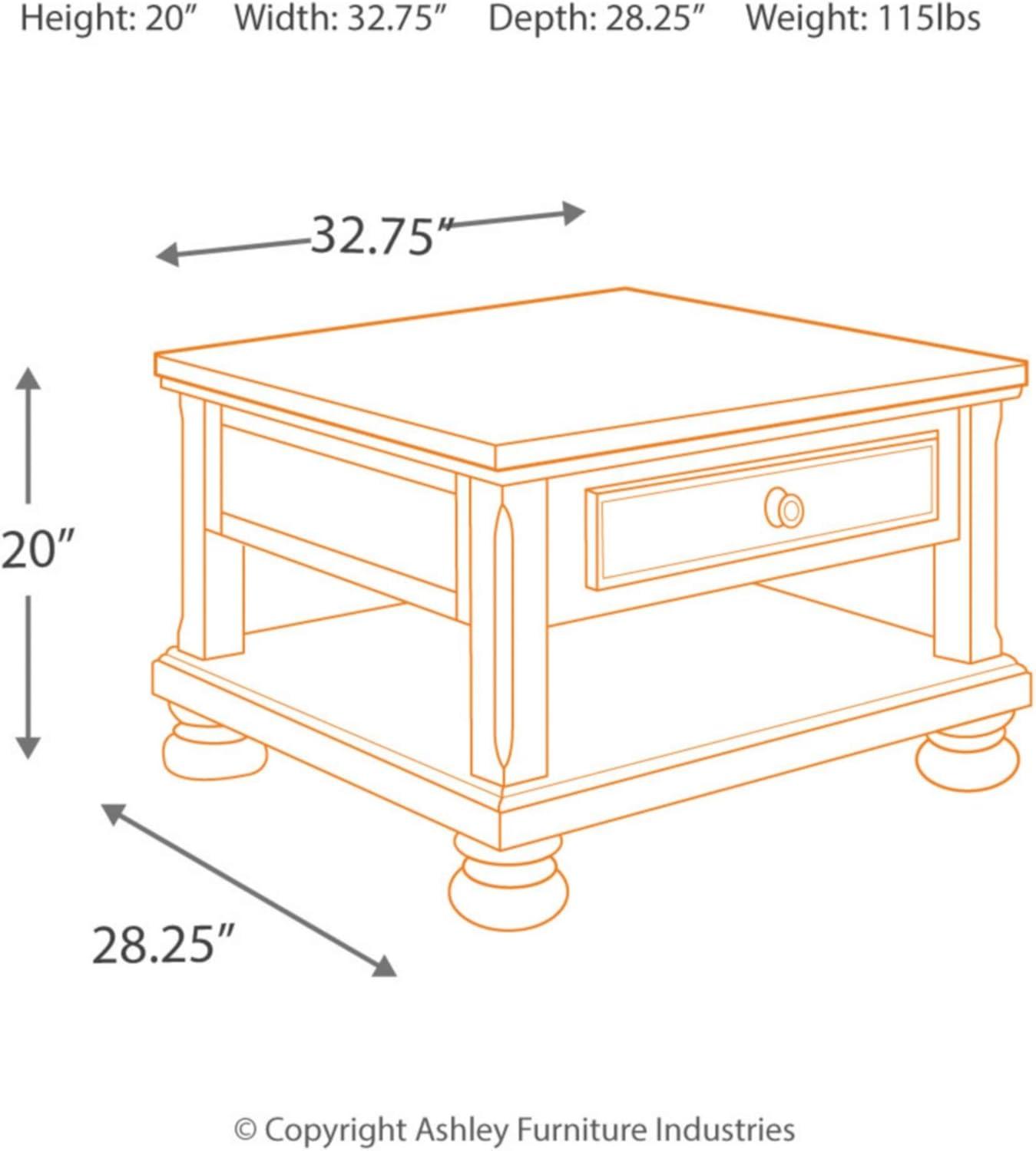 Signature Design by Ashley Casual Porter Coffee Table with Lift Top Rustic Brown