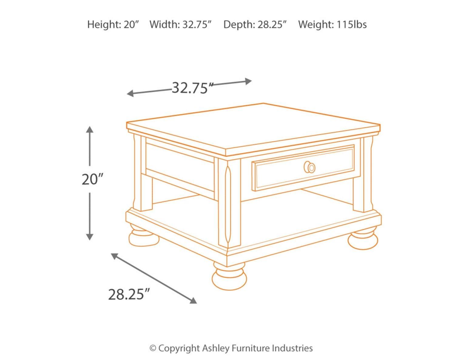 Signature Design by Ashley Casual Porter Coffee Table with Lift Top Rustic Brown