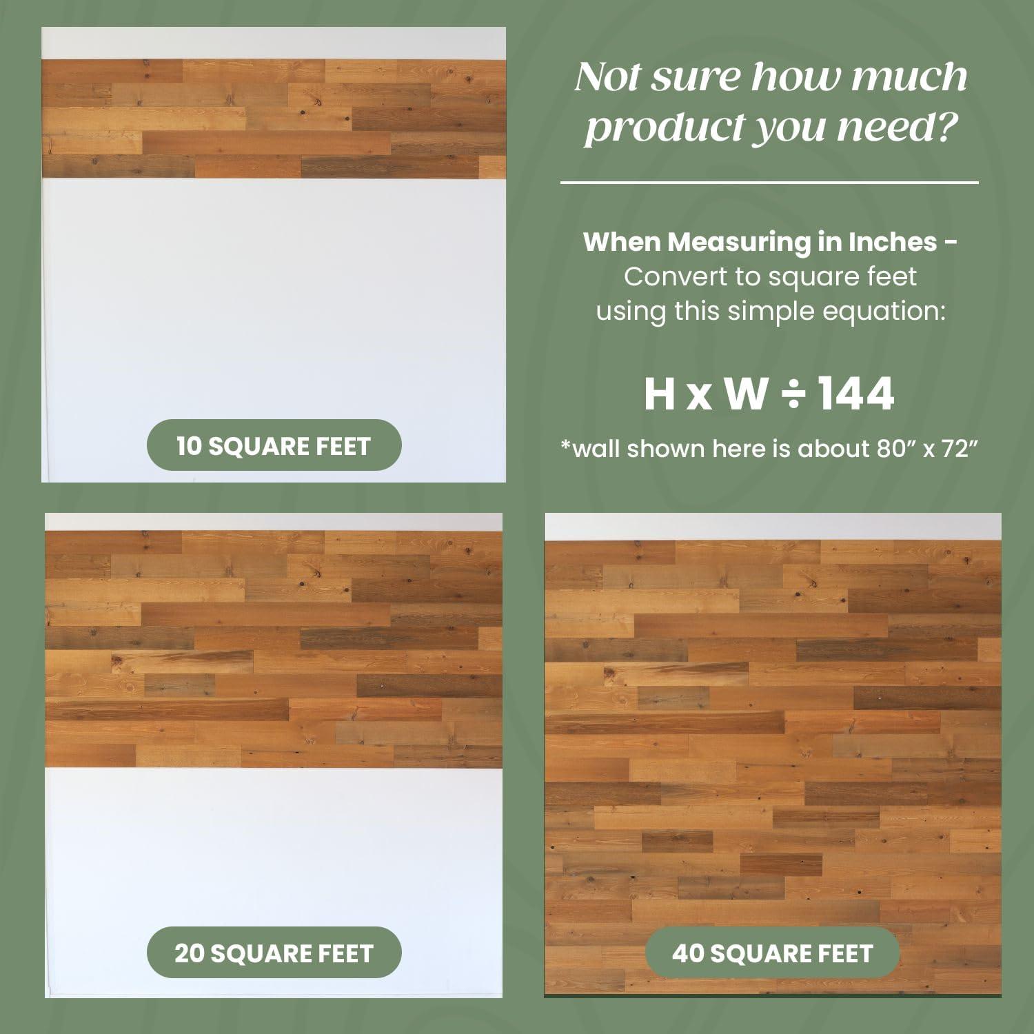 TIMBERCHiC 100% Wood Wall Planks - Made in USA - Peel-and-Stick Wall Panels for Interior Decor - Premium Smooth Finish - DIY Adhesive Wall Panels, Slate (4" x 20 Sq Ft)