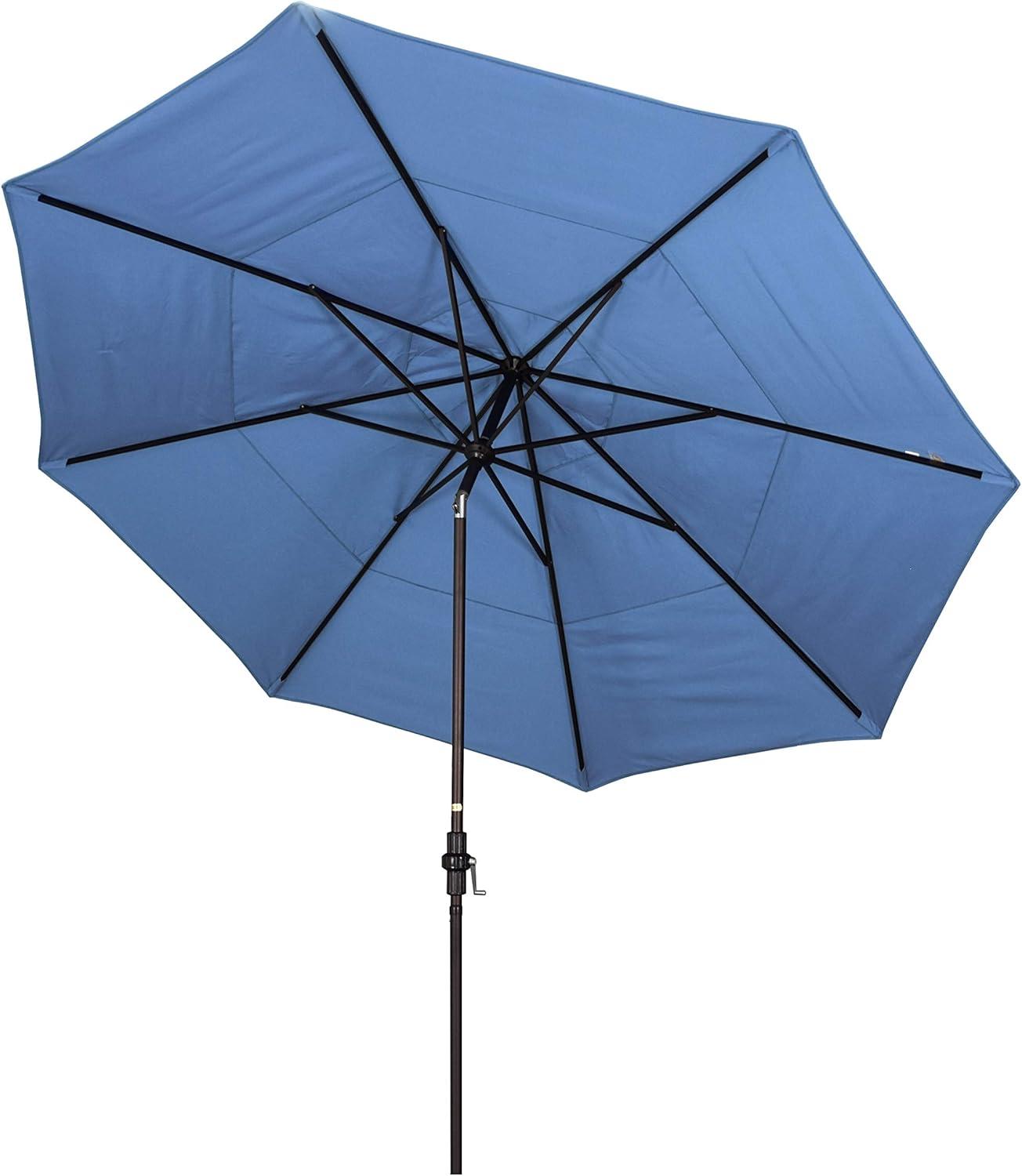 11 ft. Frost Blue Aluminum Market Patio Umbrella with Collar Tilt