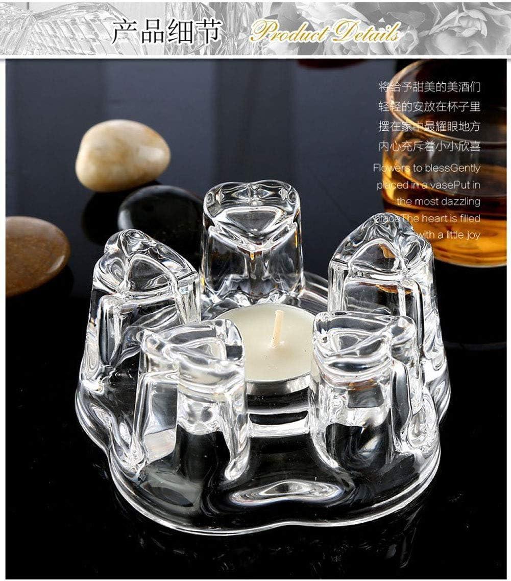 Teapot Warmer Crystal Glass Heart Shape Heating Base Tea Set Accessories