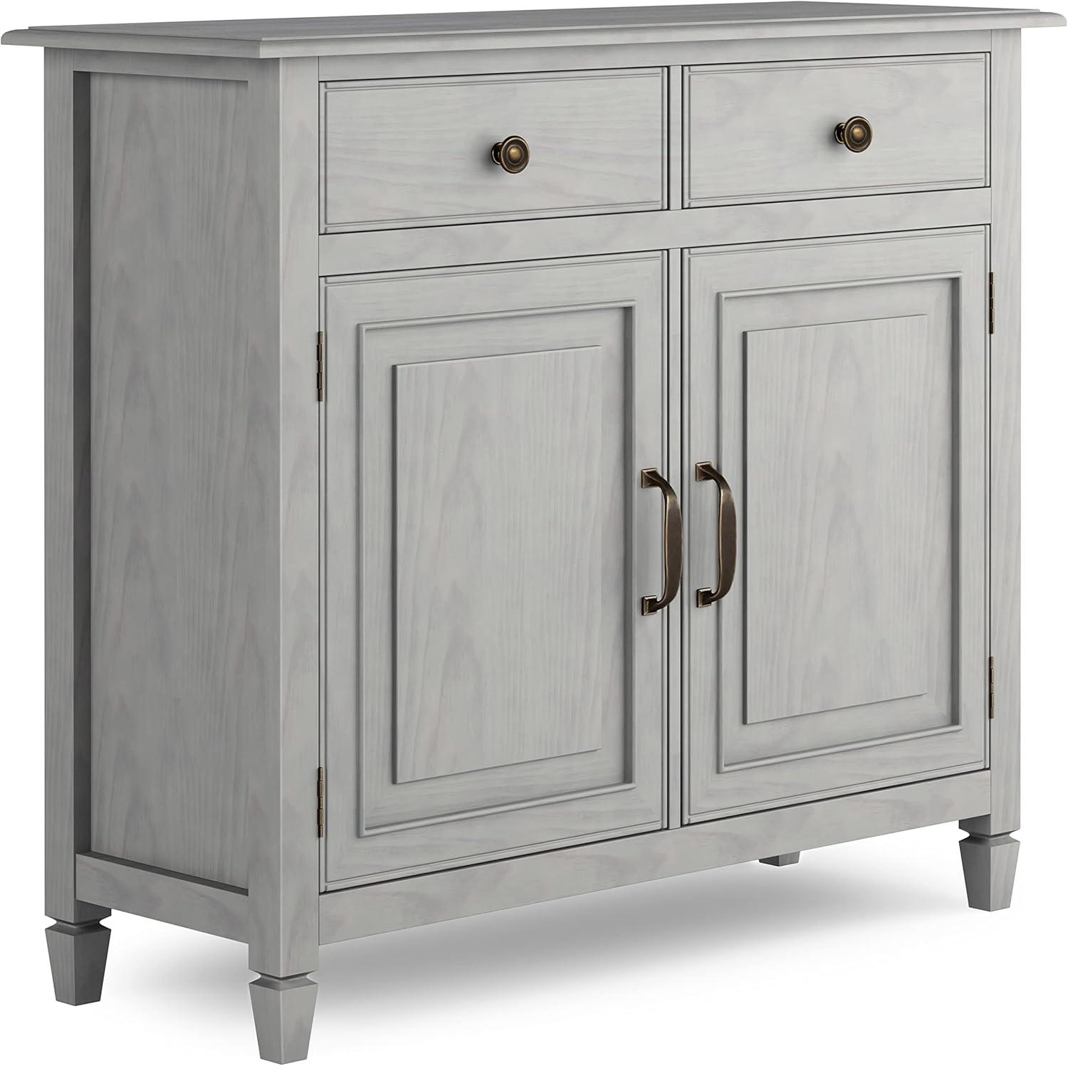 Connaught SOLID WOOD 40" Wide Traditional Entryway Storage Cabinet in Fog Gray