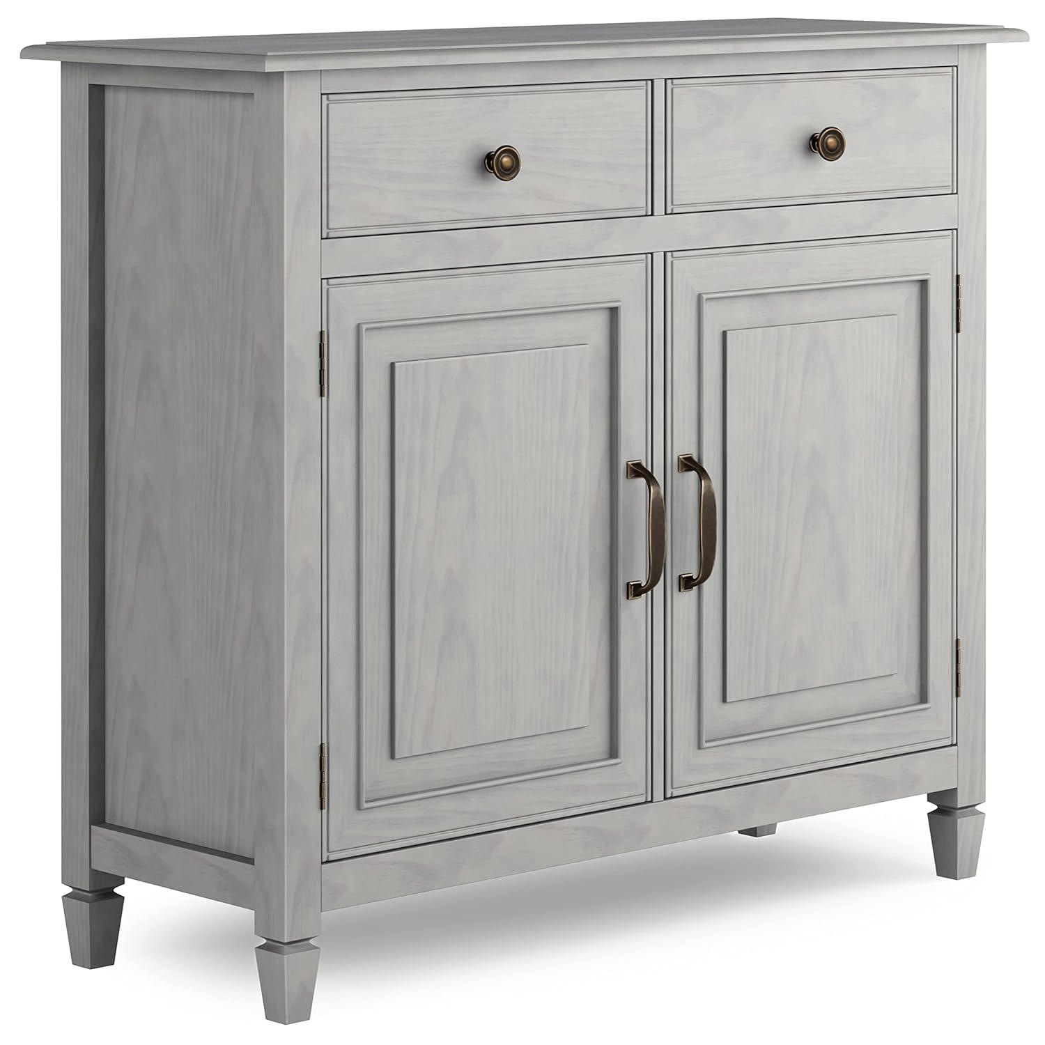 Simpli Home Connaught 40"W Solid Wood 2-Shelf Entryway Storage Cabinet with 2 Storage Drawers