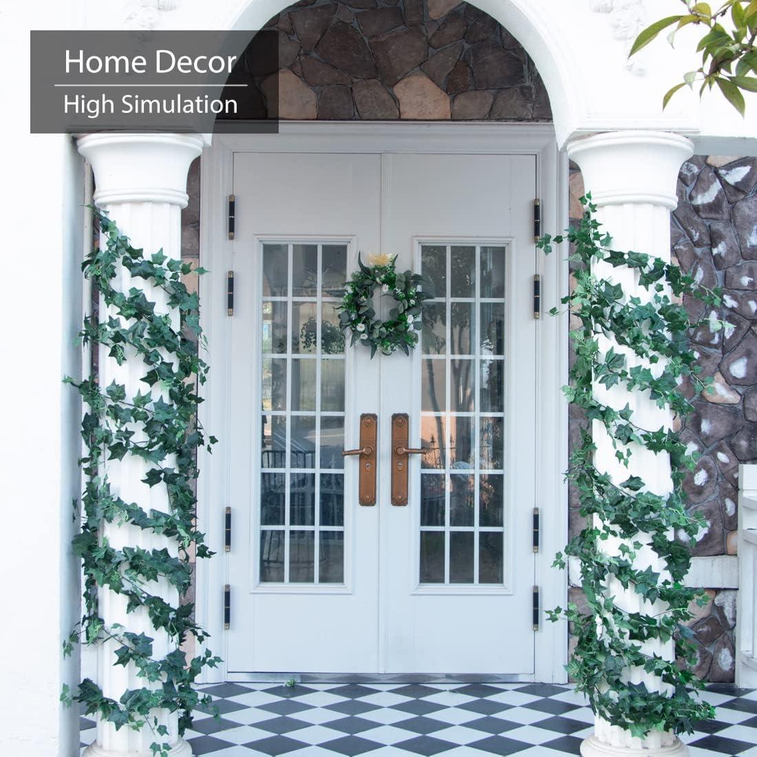 3 Strands Odorless Artificial Ivy Vines Kit, 71" Silk Ivy Garland with Green Leaves, Fake Hanging Plants Greenery Decoration for Bedroom, Windows, Walls, Wedding, Outdoor Decor (Green)