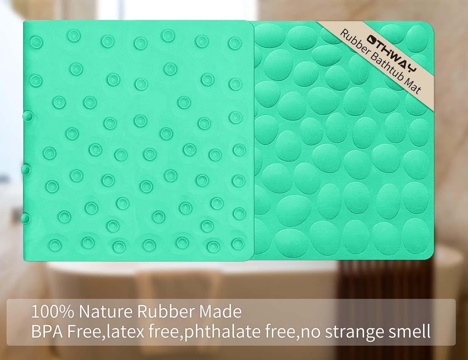 Bathtub and Shower Mats, Extra Long Non-Slip Bath Mat 39 x 16 Inch, Machine Washable Bath Tub Mat with Suction Cups & Drain Holes for Bathroom, Pale Green