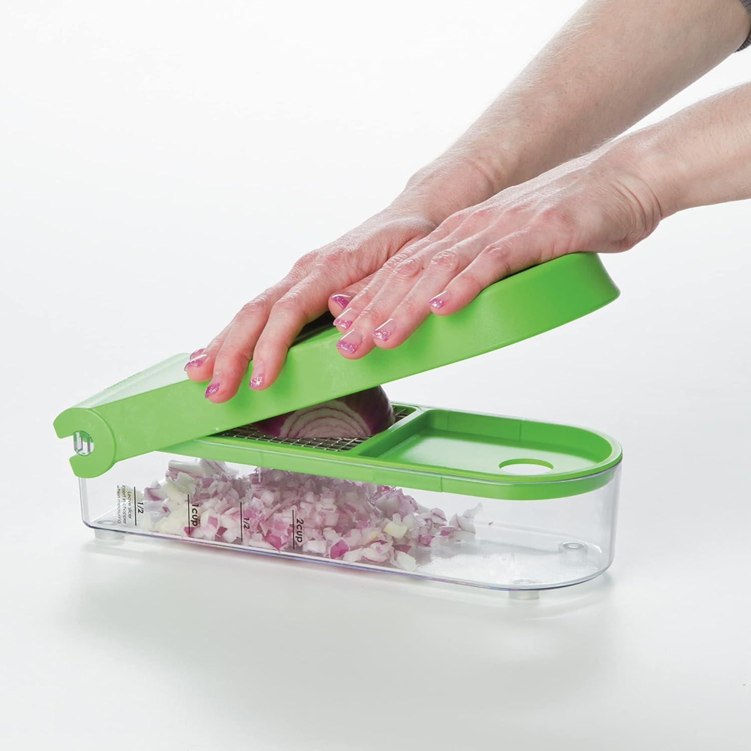 Prepworks Onion Chopper Green: Manual Vegetable Dicer, Dishwasher-Safe, ABS & Stainless Steel