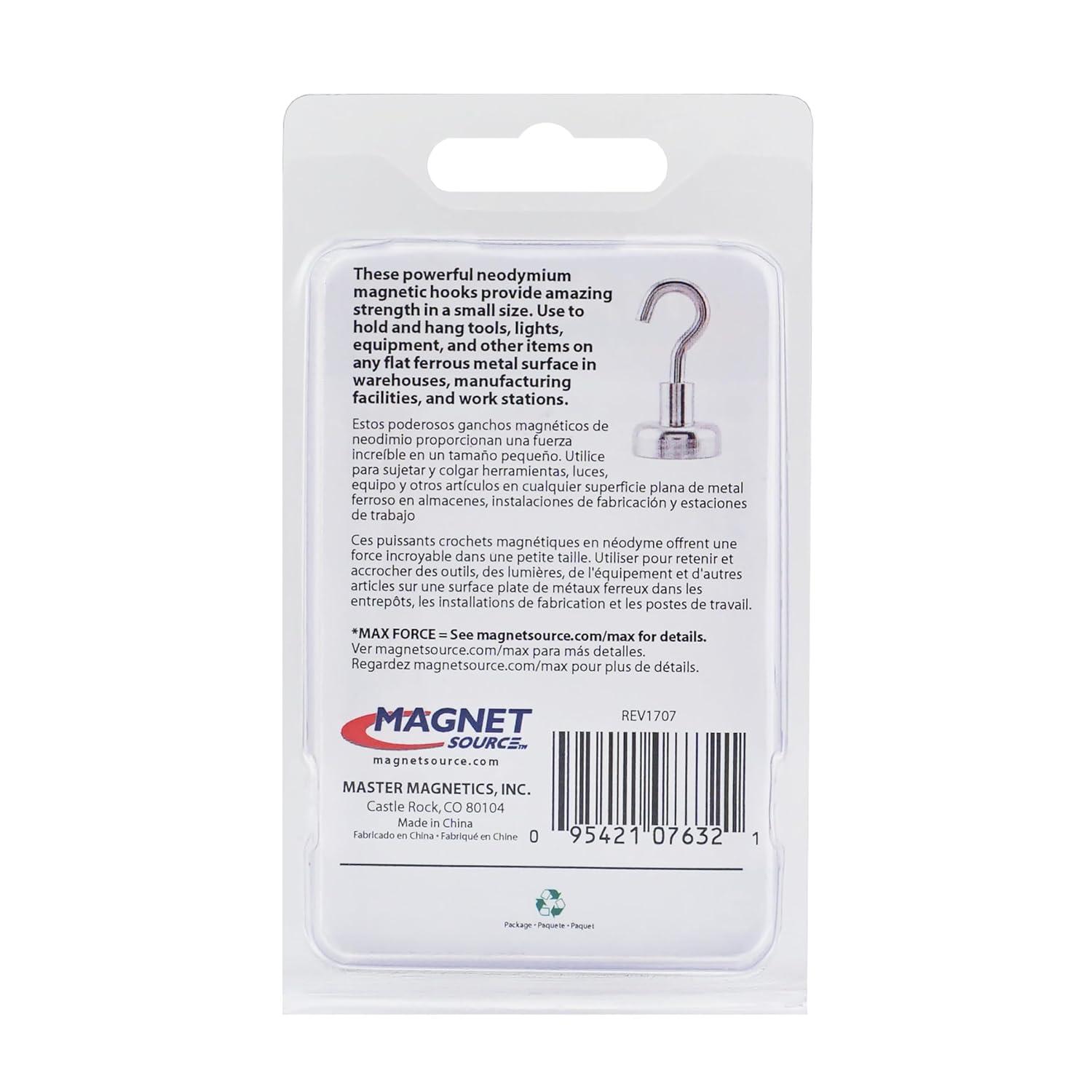 Master Magnetics 07632 The Magnet Source Magnetic Hook, Silver