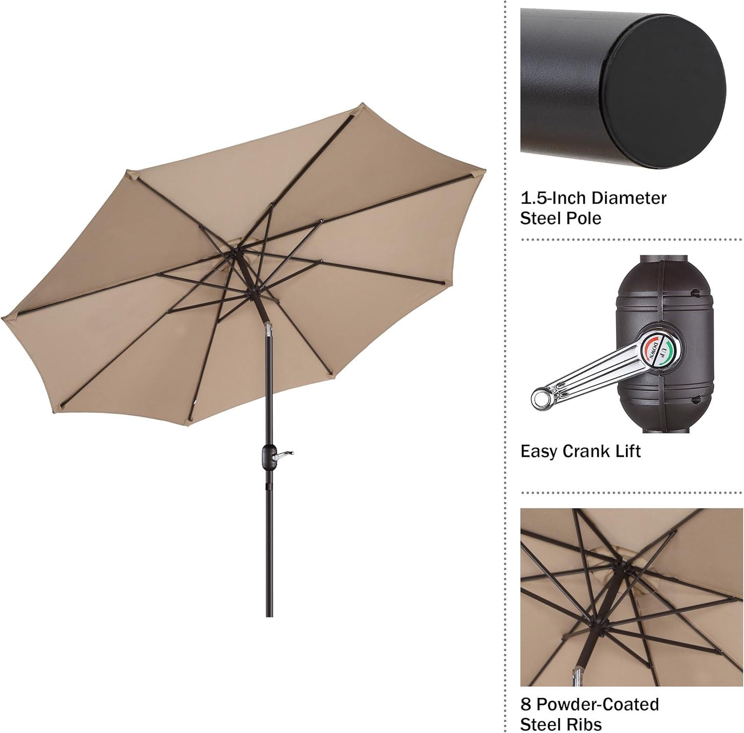 Villacera 83-OUT5442 9 ft. Outdoor Patio Umbrella with 8 Ribs - Beige