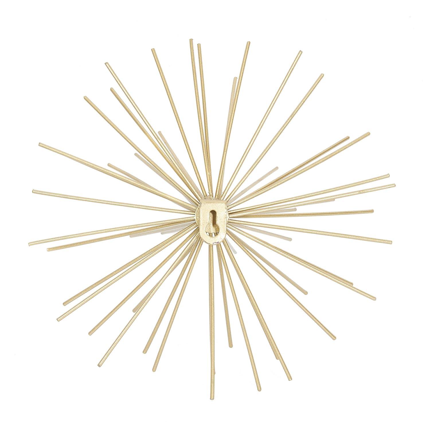 CosmoLiving by Cosmopolitan Gold Metal Starburst 3D Short Spike Home Wall Decor, Set of 3 6", 9", 12"W