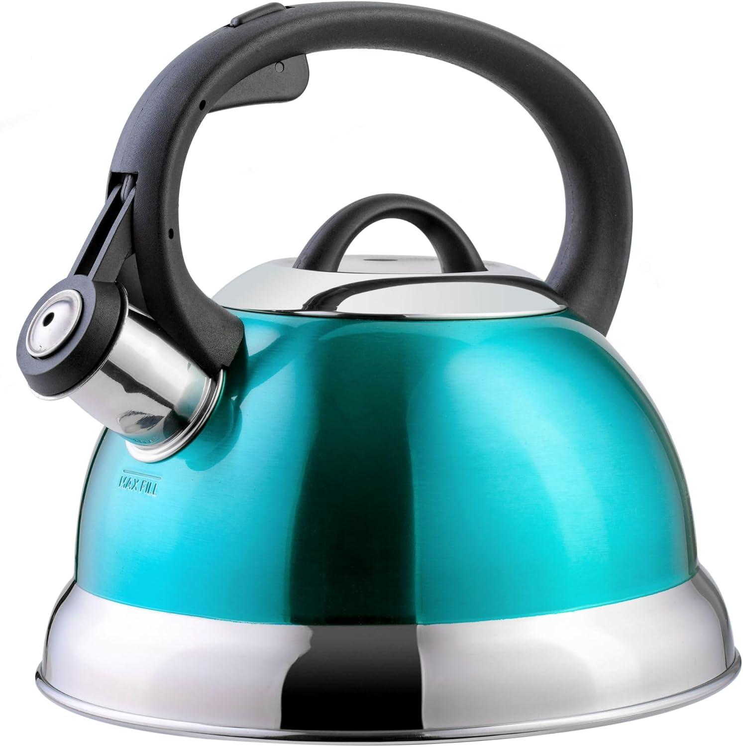 Mr. Coffee Mr. Coffee Flintshire 1.75 Quart Whistling Stovetop Tea Kettle In Blue