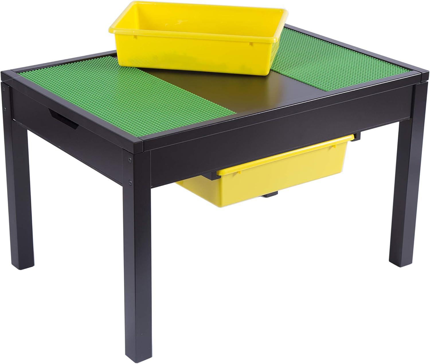 Espresso Wooden Kids Activity Table with Storage and Reversible Board