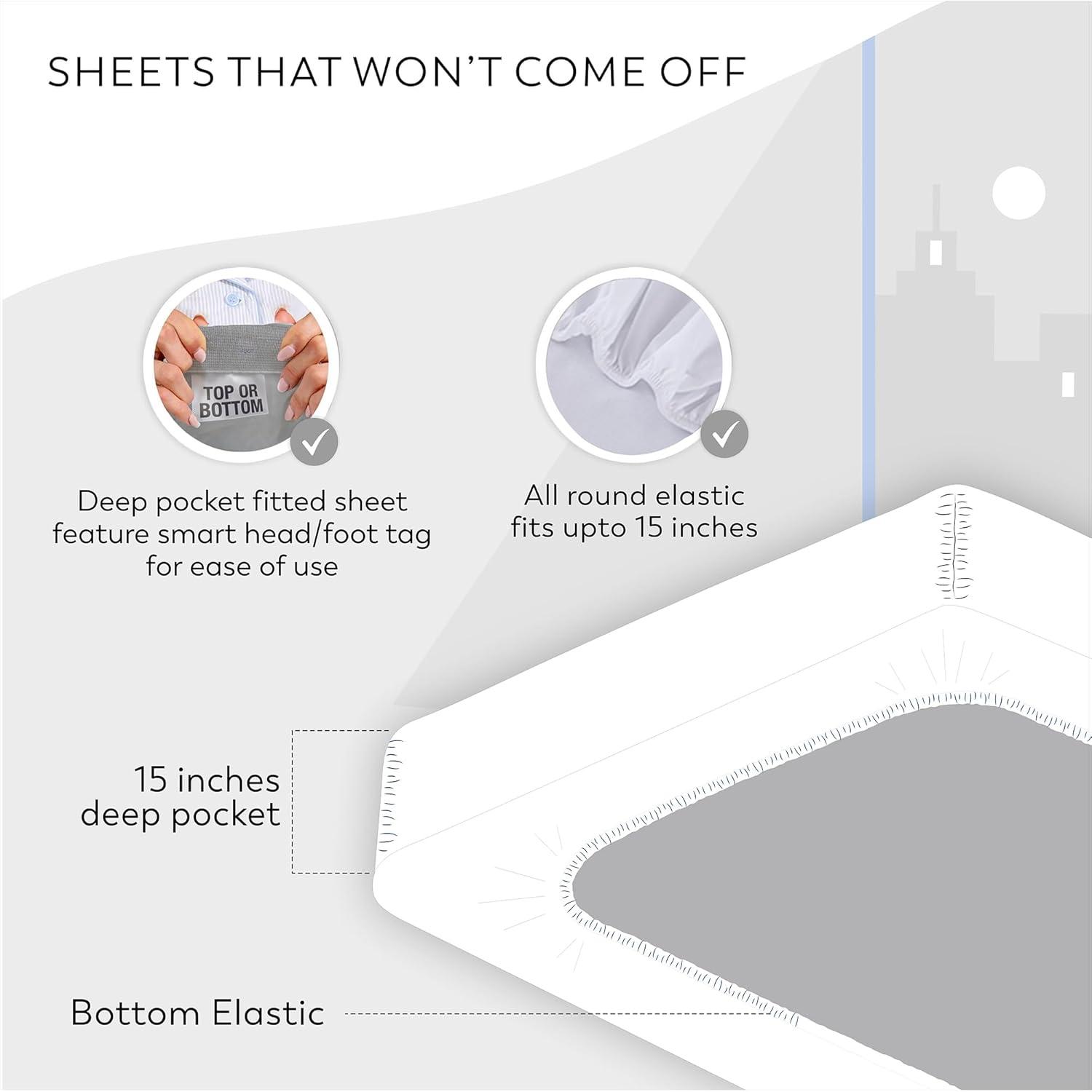 Color Sense Brushed Cotton Blend Lightweight Sheet Set