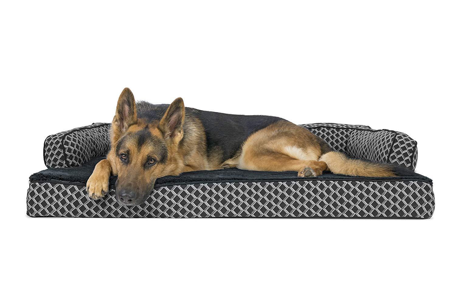FurHaven Plush & Diamond Décor Comfy Couch Pet Bed
