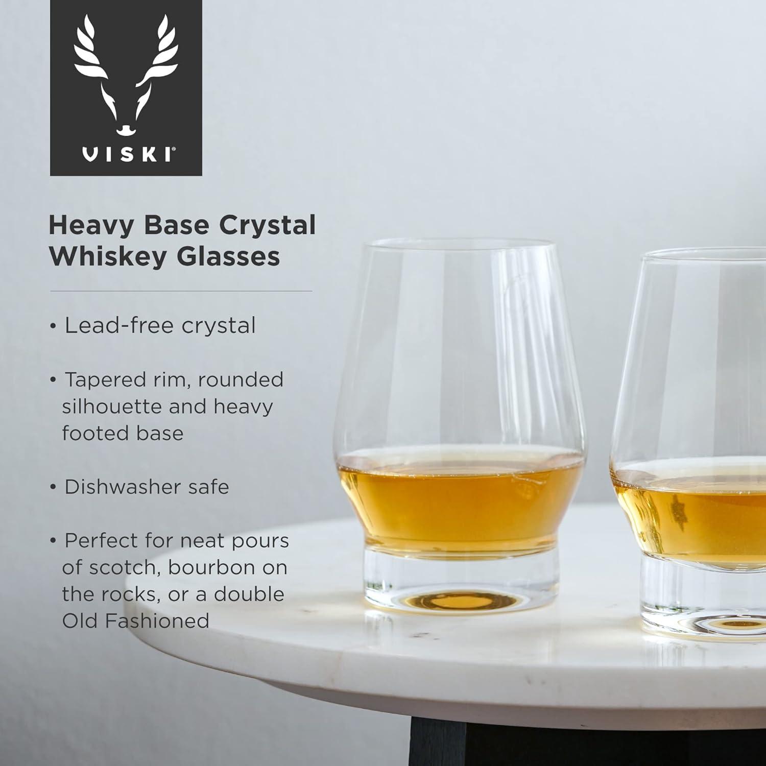 Raye Heavy Base Crystal Whiskey Glasses