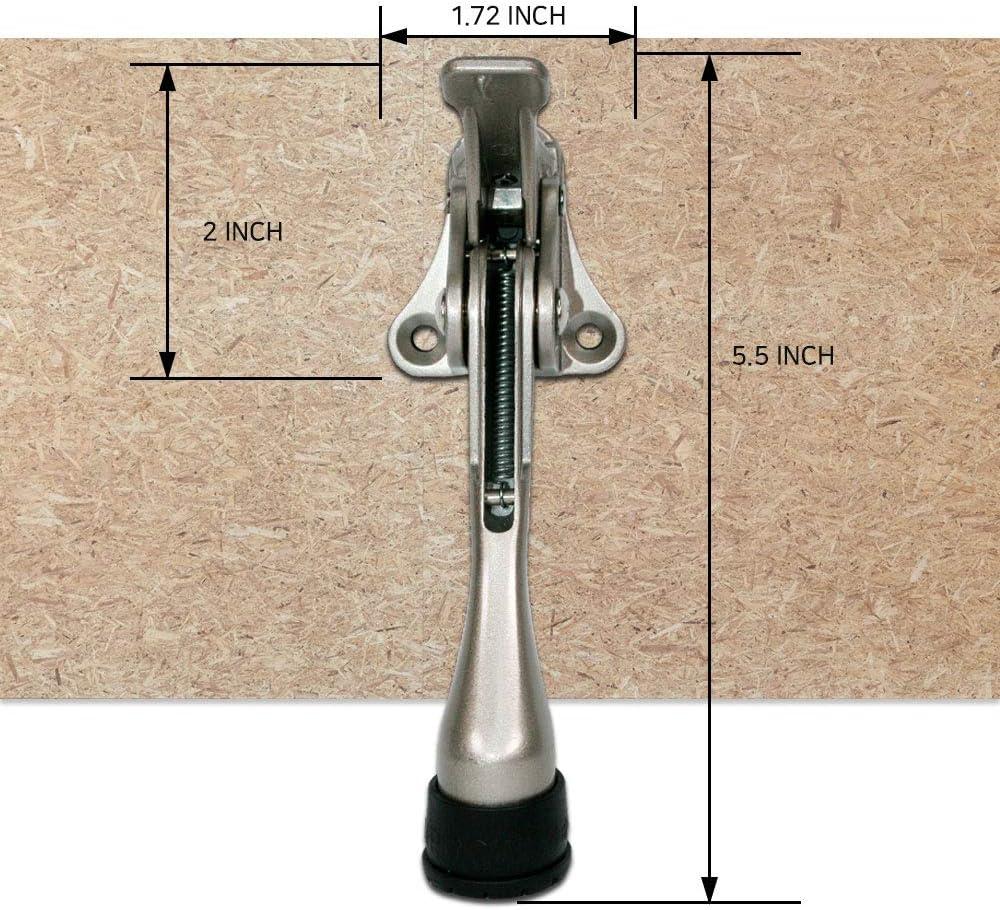 HASHI (4 inch, Antique Bronze) One-Touch semi-Automatic Door Stop - 4 inch Door Stopper with a Height-Adjustable Rubber