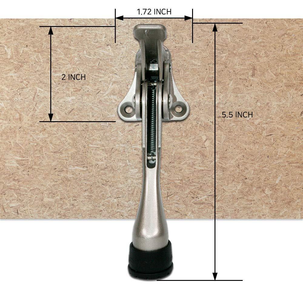 HASHI (4 inch, Antique Bronze) One-Touch semi-Automatic Door Stop - 4 inch Door Stopper with a Height-Adjustable Rubber