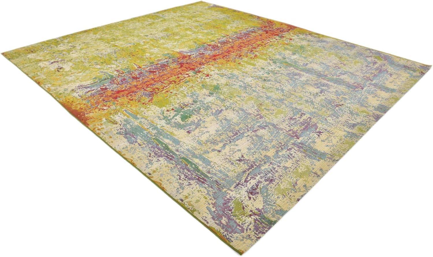 Unique Loom Outdoor Modern Collection Area Rug - Crumpled (10' x 12' 2" Rectangle Multi/Gold)