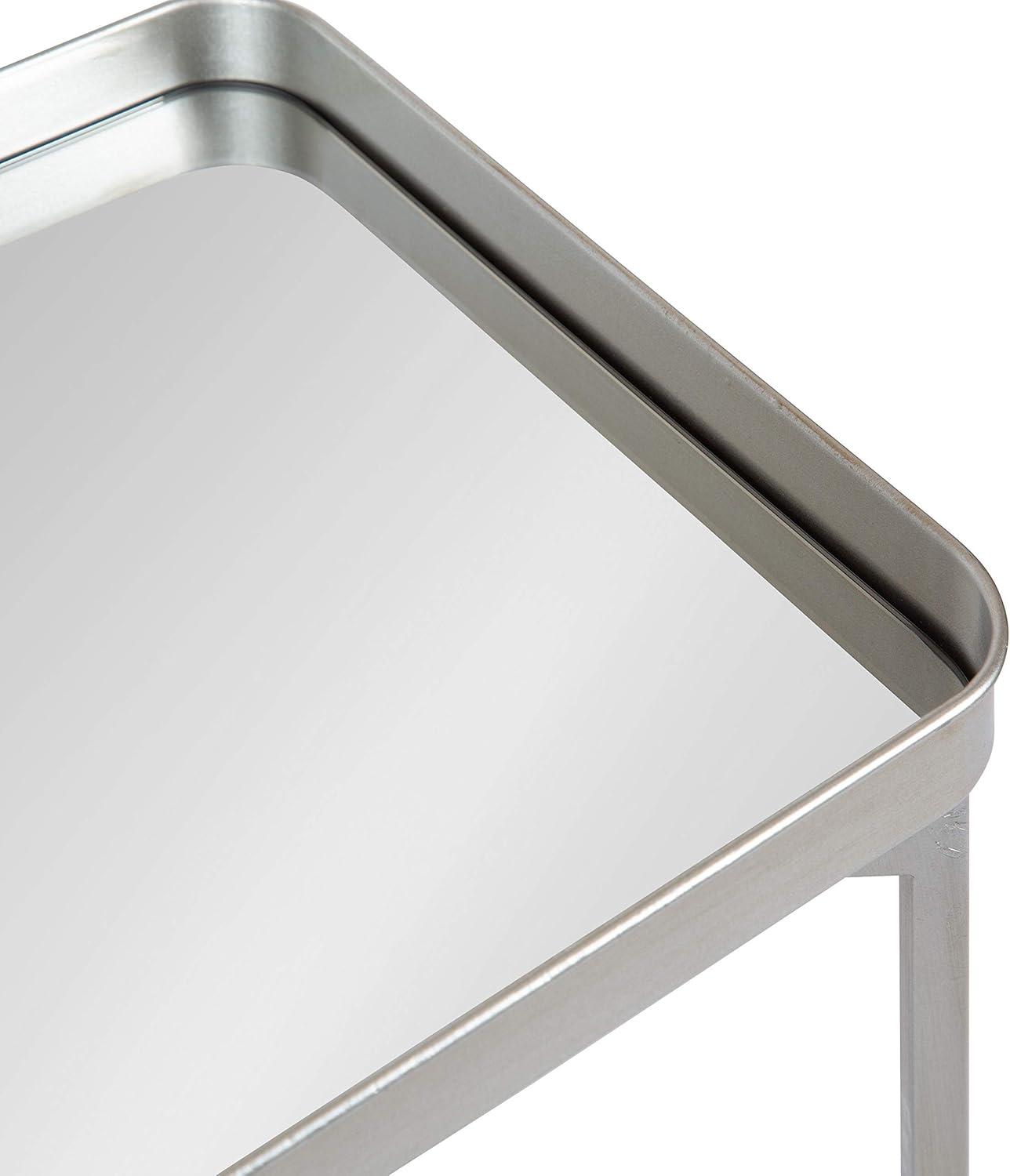 Kate and Laurel Celia Rectangle Metal Side Table, 18x12x26, Silver
