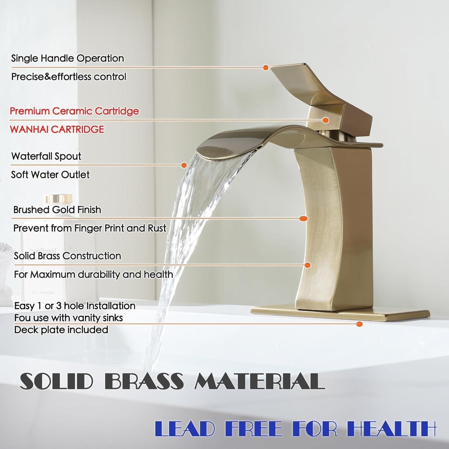 Single-Hole Single-handle Bathroom Faucet with Drain Assembly