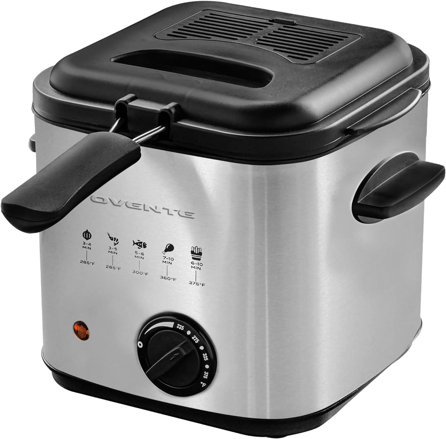 Ovente OVENTE 1.5 Liter Electric Deep Fryer with Frying Basket