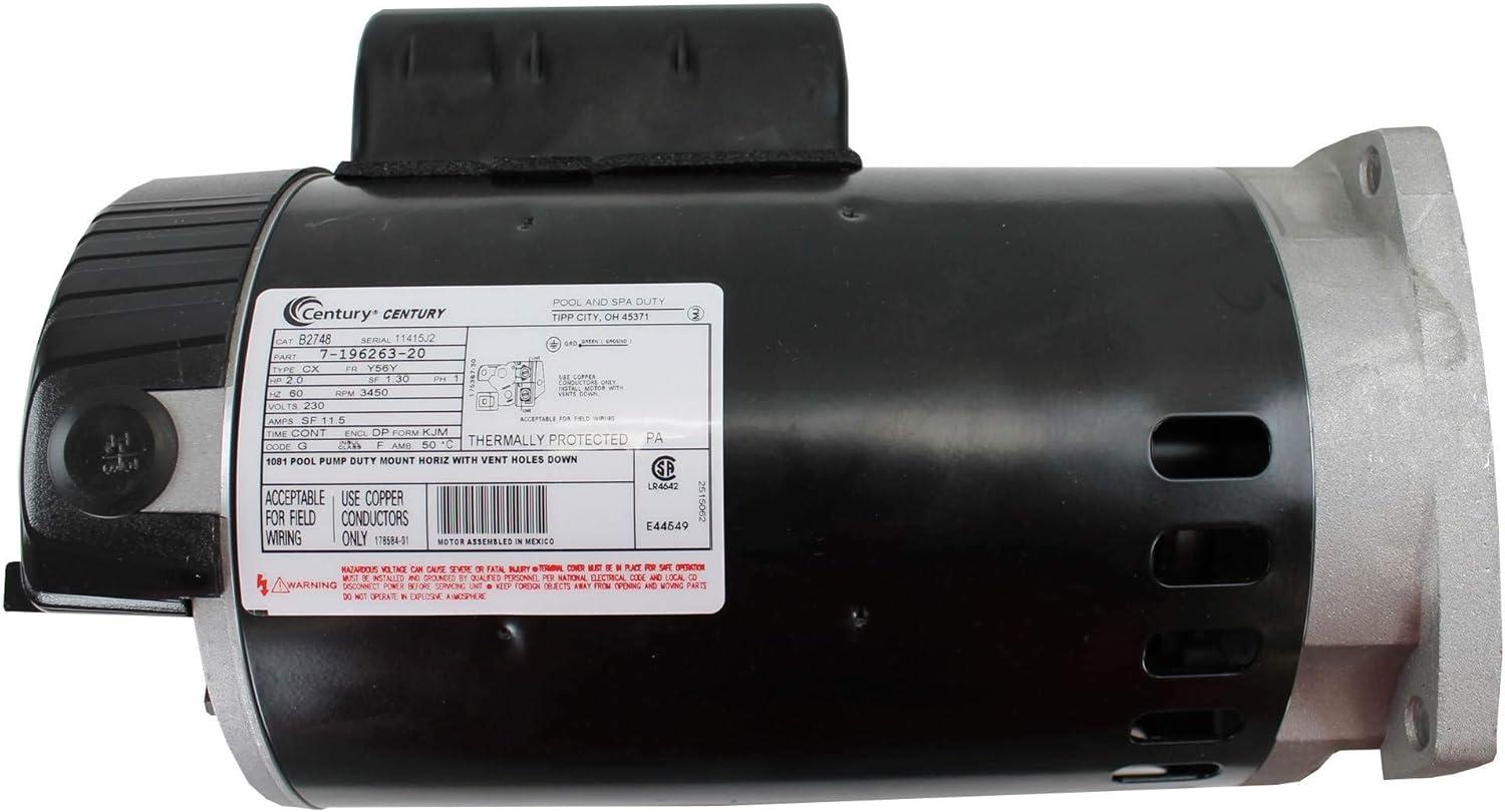 Century AO Smith B2748 Single Speed Square Flange Swimming Pool Pump Motor 2 HP