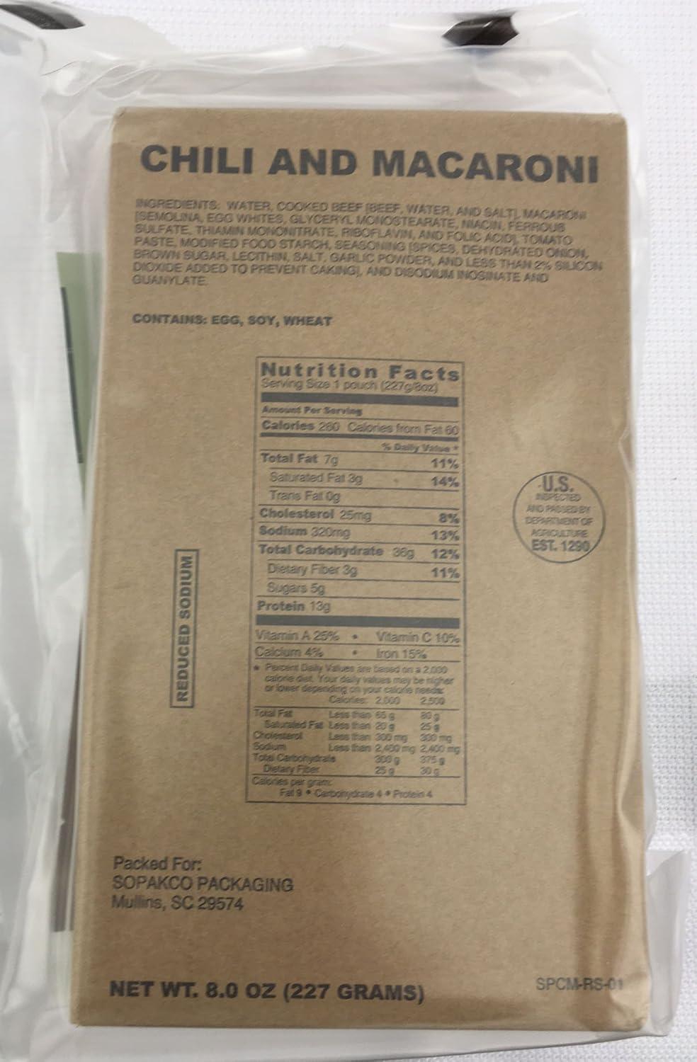 Case of 14 SOPAKCO MRE Reduced Sodium Emergency Ration Meals - Ready to Eat Factory Sealed and Banded 7020 01/22