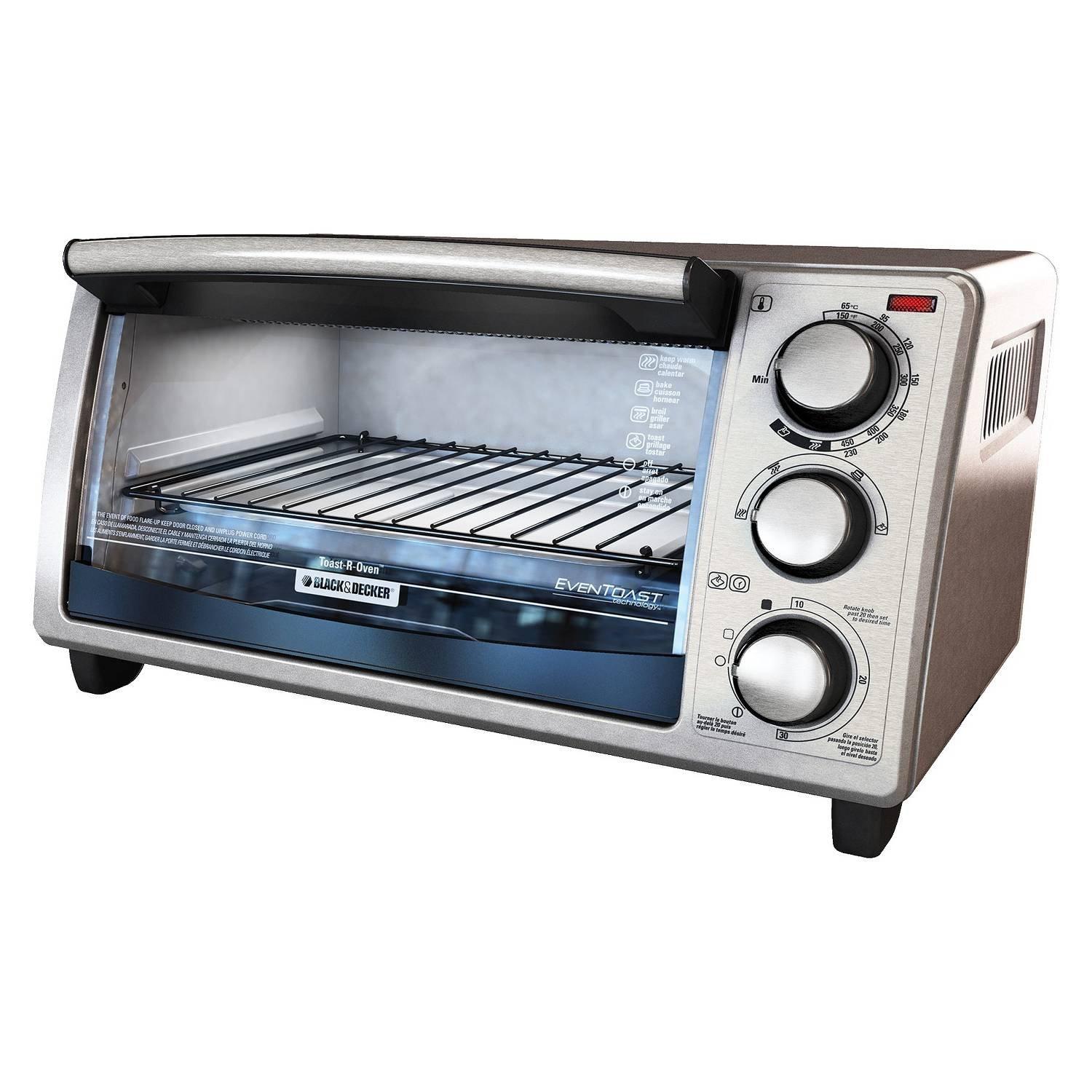 BLACK+DECKER Black+decker 4-slice Toaster Oven, 4 Cooking Functions