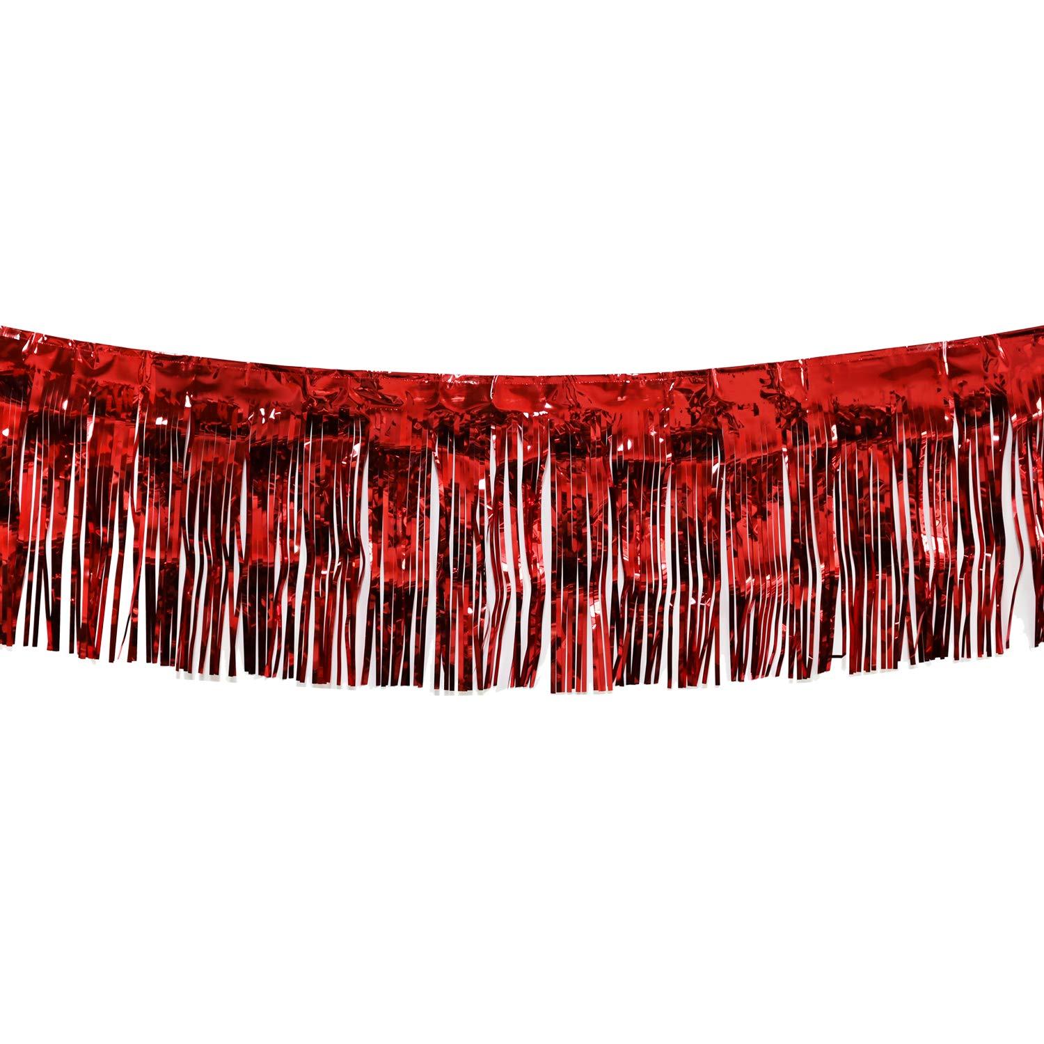 Red Metallic Float Fringe (10Ft) - Party Decor - 1 Piece