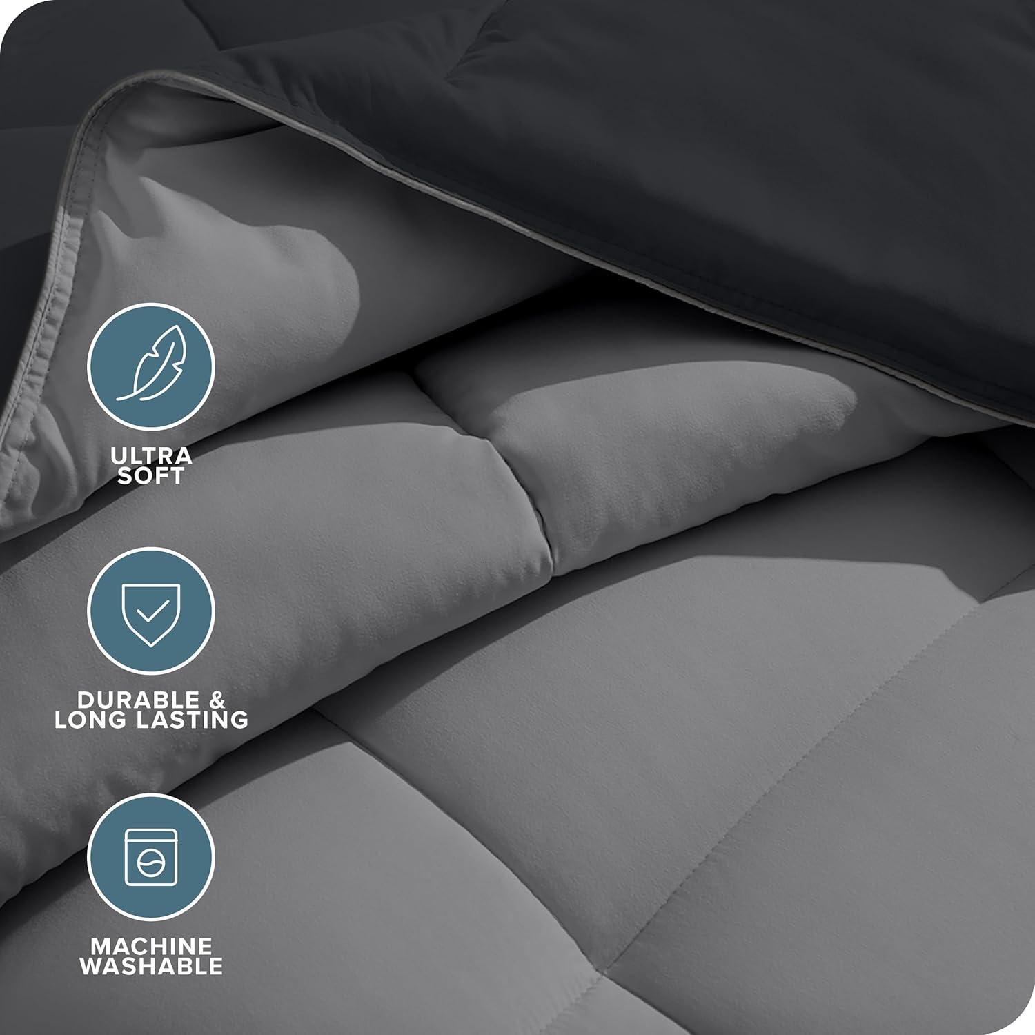 Bare Home Premium Ultra Soft Modern & Contemporary Box Stitch Comforter