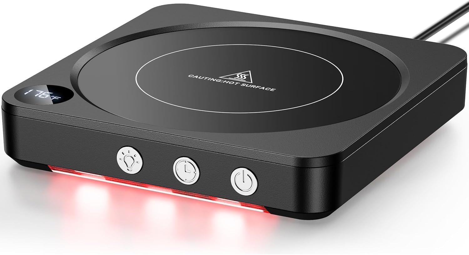 Mug Warmer - 36W Coffee Mug Warmer for Desk with Temperature Display, 2-12Hrs Auto Shut Off, Smart Candle Warmer - Ideal Coffee Gifts Accessories Keep Beverages Coffee Warmer (Wood) (Wood)