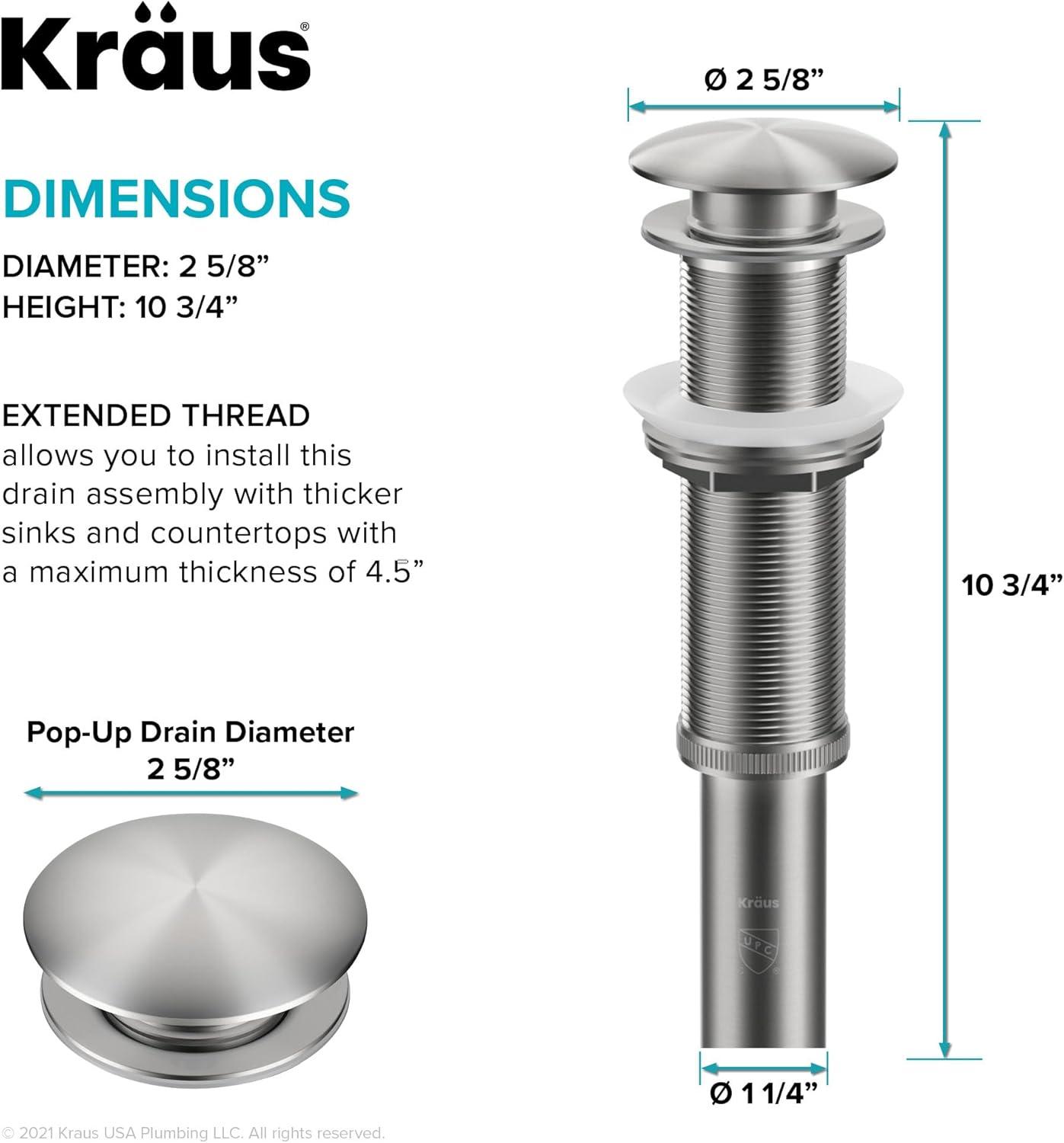 Exquisite 1.75" Pop-Up Bathroom Sink Drain