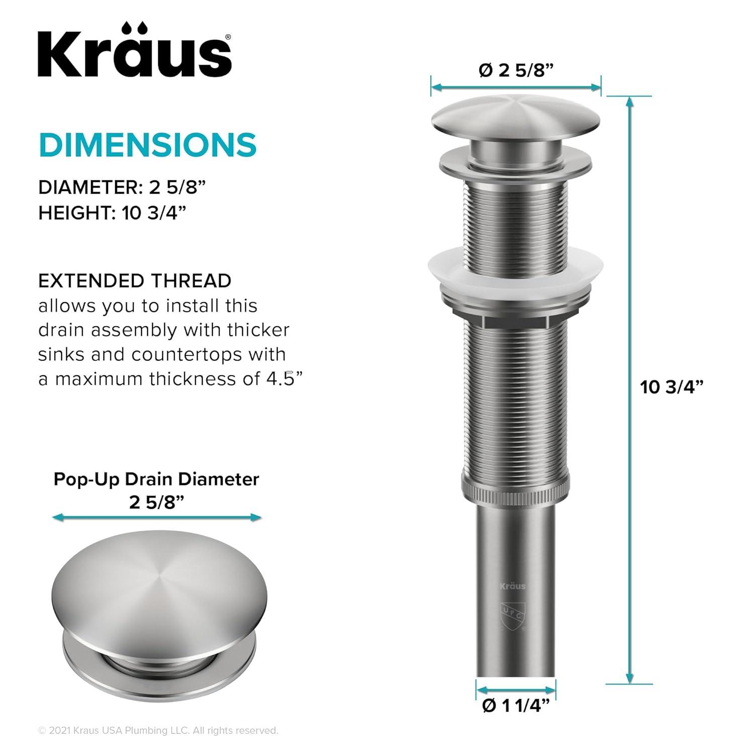 Exquisite 1.75" Pop-Up Bathroom Sink Drain