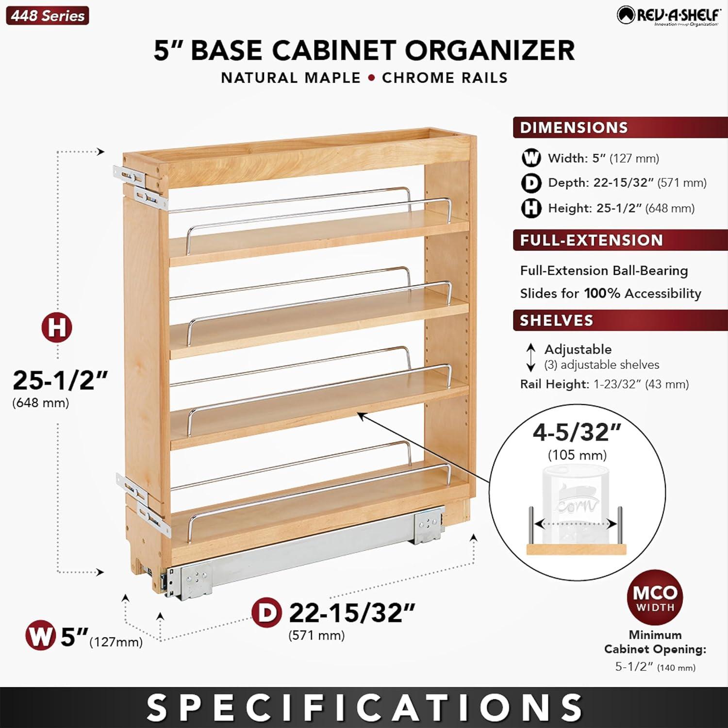 Rev-A-Shelf Pull Out Kitchen Cabinet Organizer Pantry Spice Rack