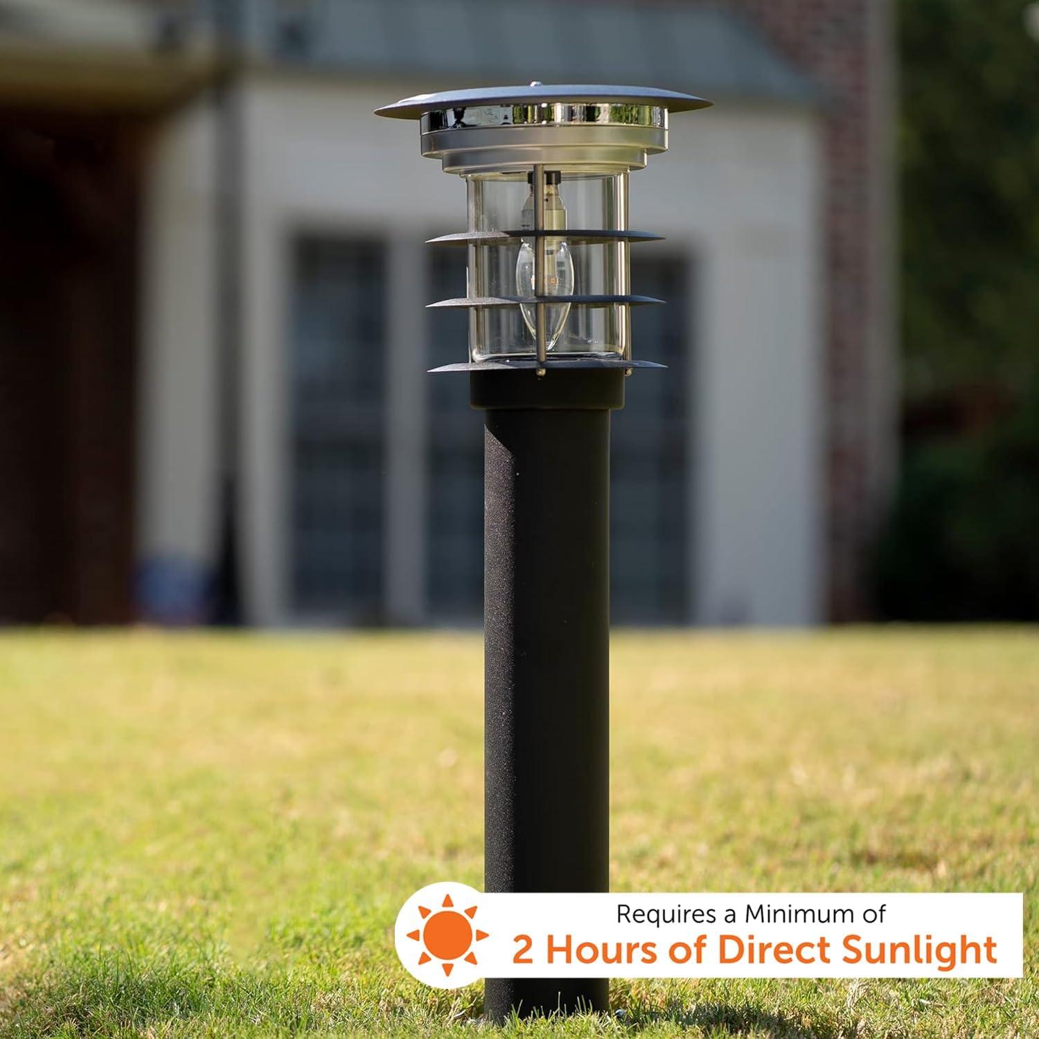 Stainless Steel Black Solar LED Pathway Bollard Light