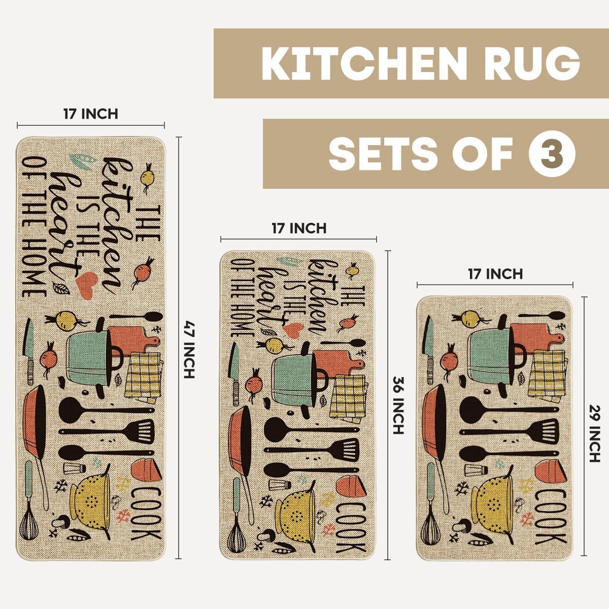 Rosalind Wheeler The Kitchen is The Heart of The Home Kitchen Mats Set of 2