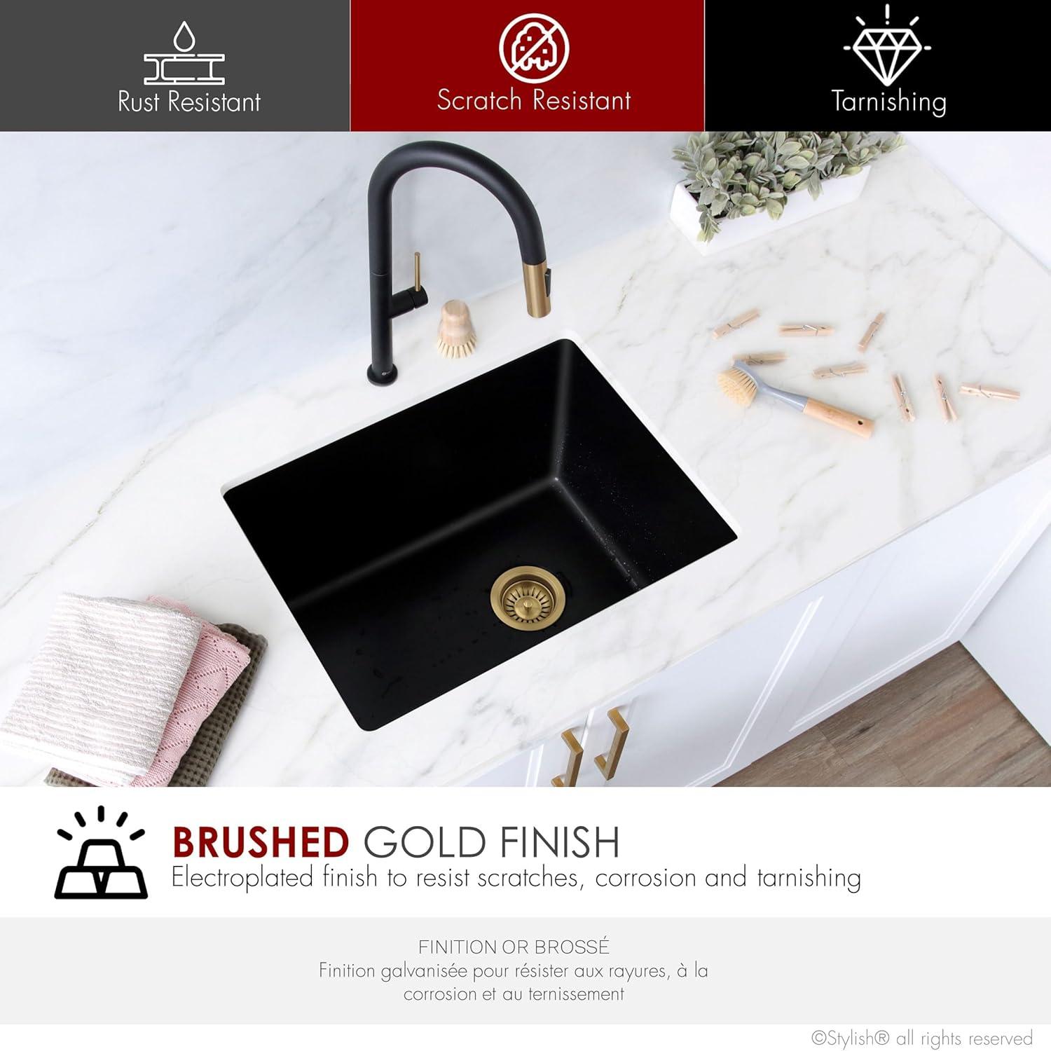 STYLISH 3.5 inch Kitchen Sink Deep Strainer with Removable Basket