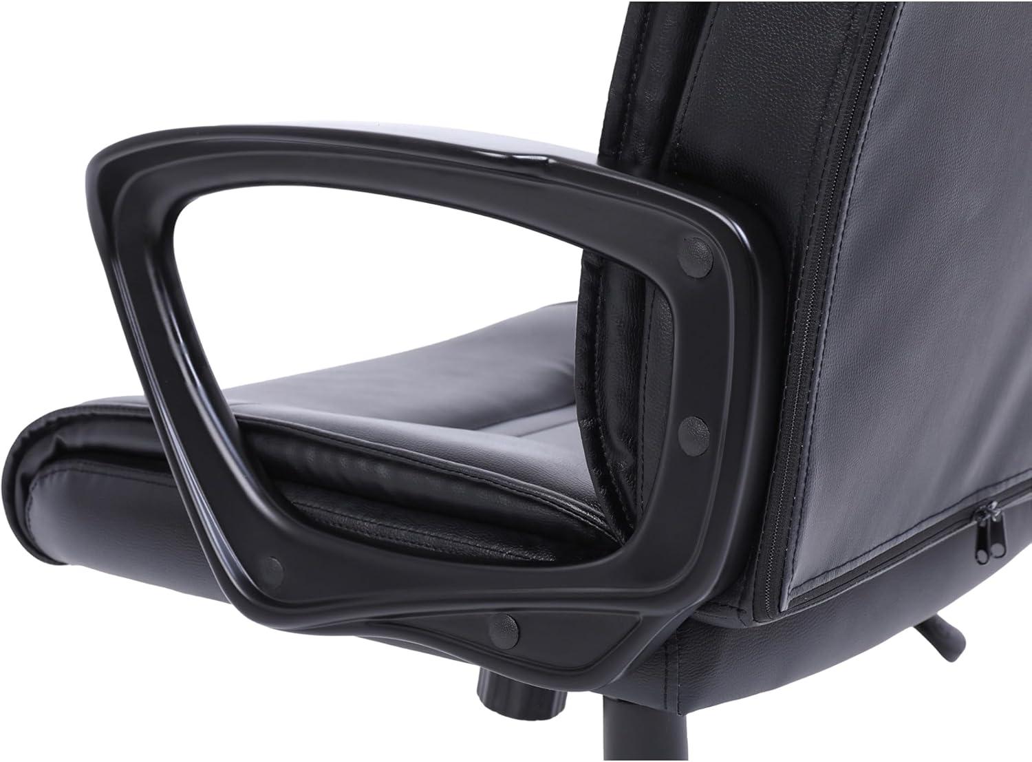 Rezzi Black Vegan Leather Mid-Back Manager Chair