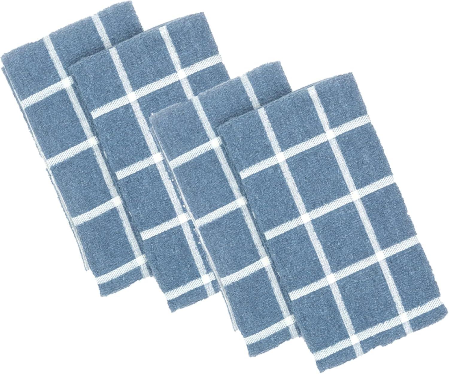 MEEMA Blue Dish Towels for Kitchen - Towel Set of 4 - Super Absorbent Kitchen Hand Towels - Kitchen Christmas Gifts